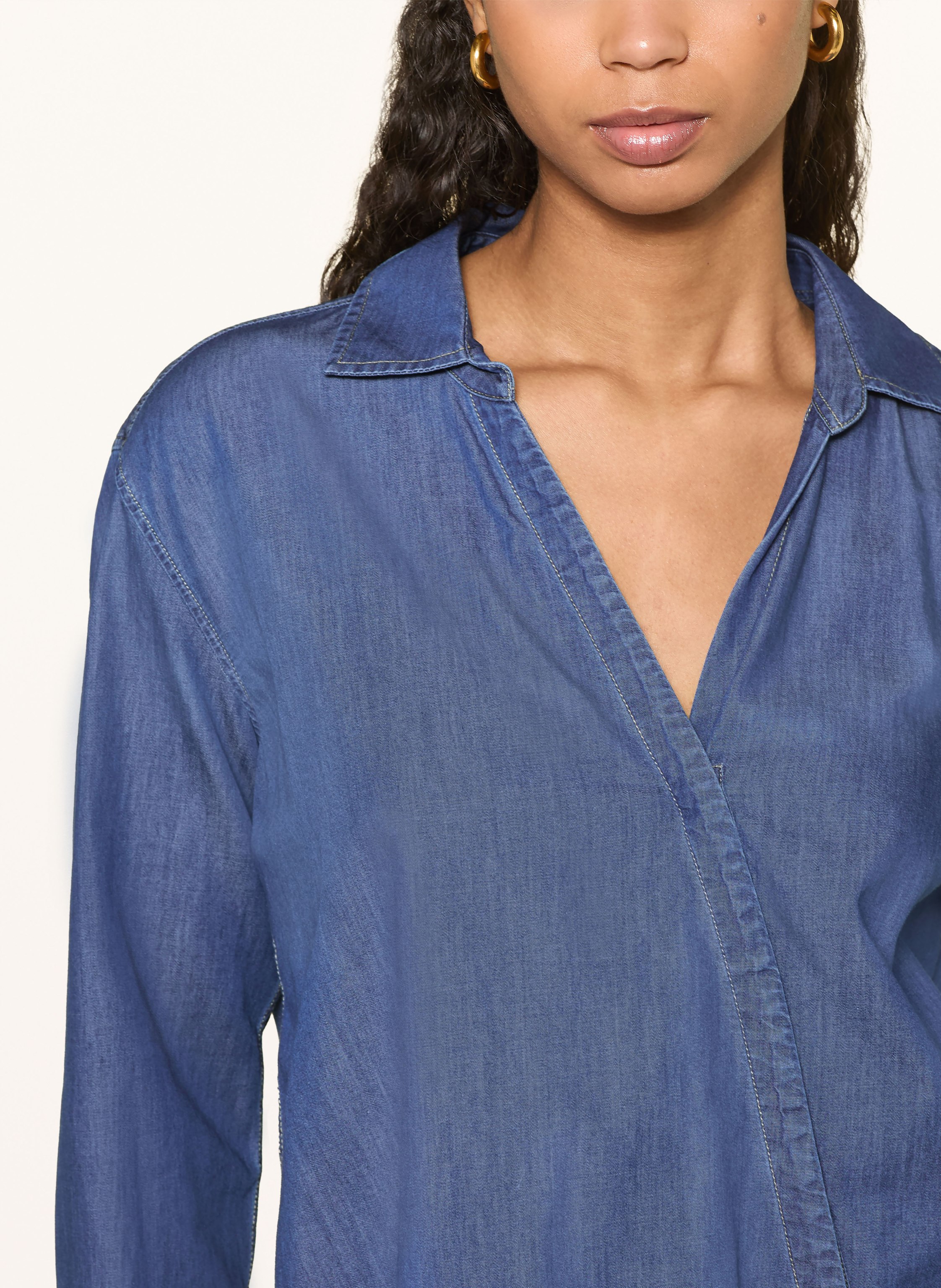 Thumbnail - Closed Bluse In Jeansoptik blau