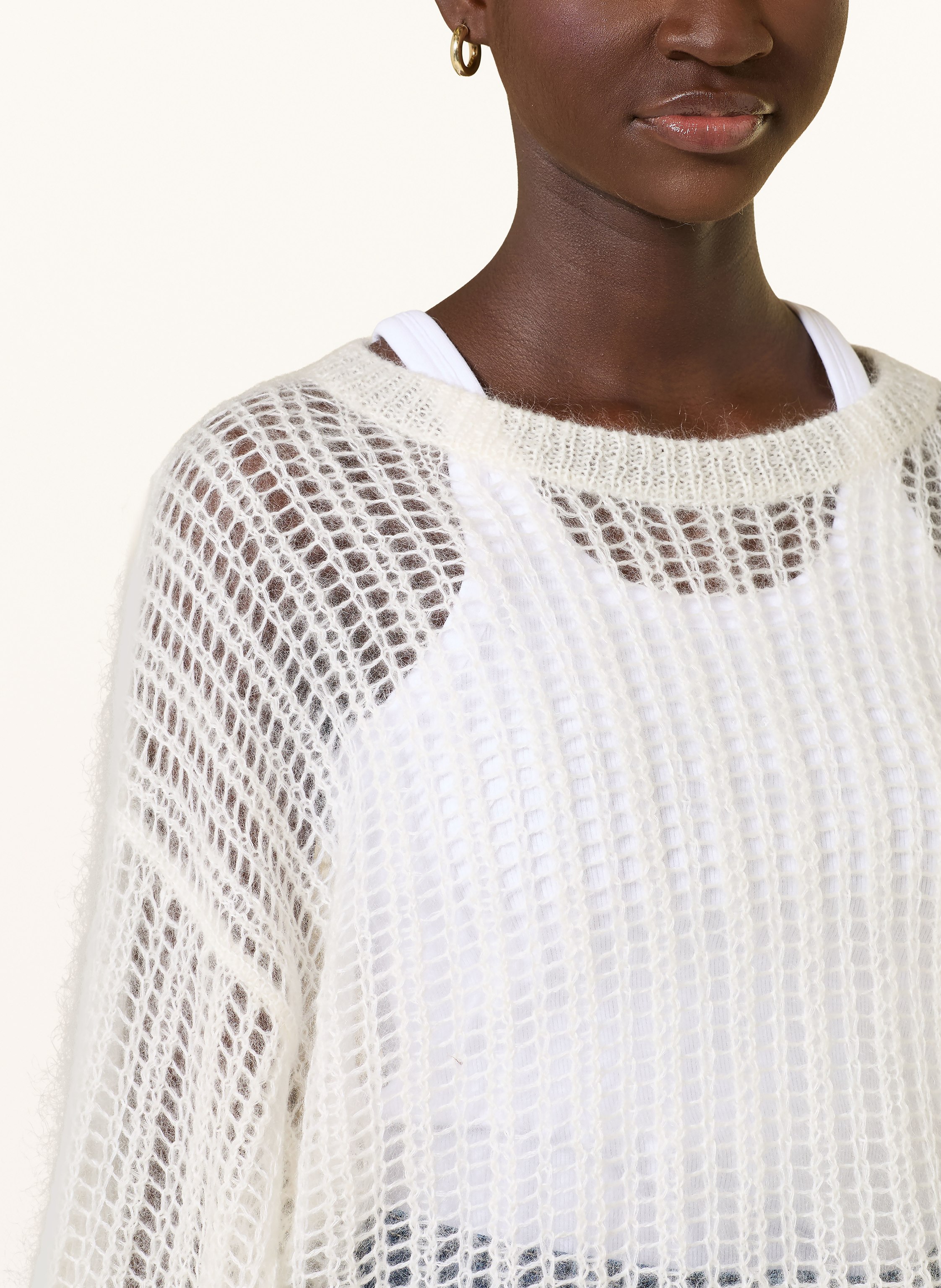 Thumbnail - Boss Pullover Frug Mit Mohair weiss