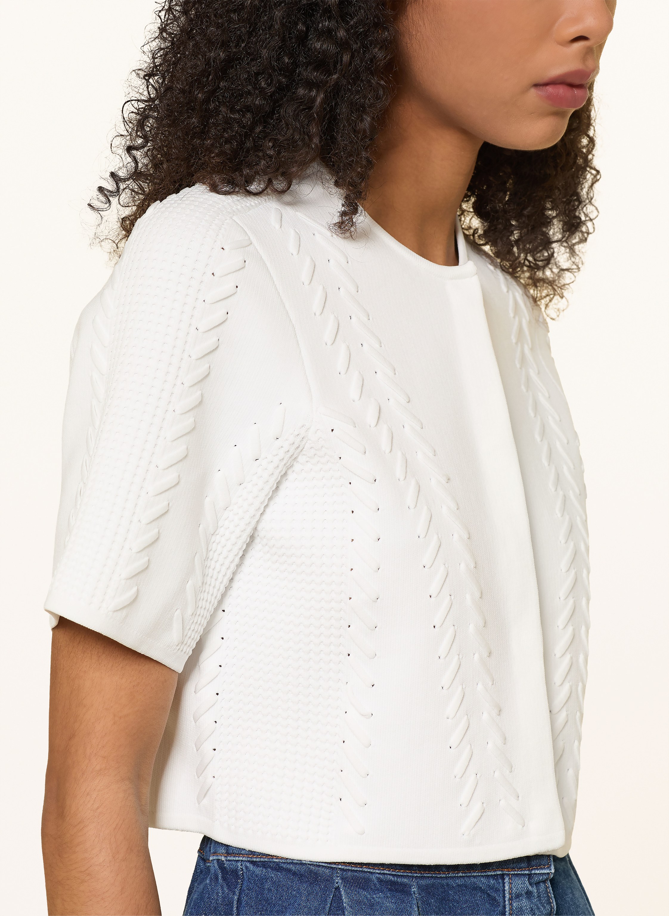 Thumbnail - Maje Cropped-Strickjacke weiss