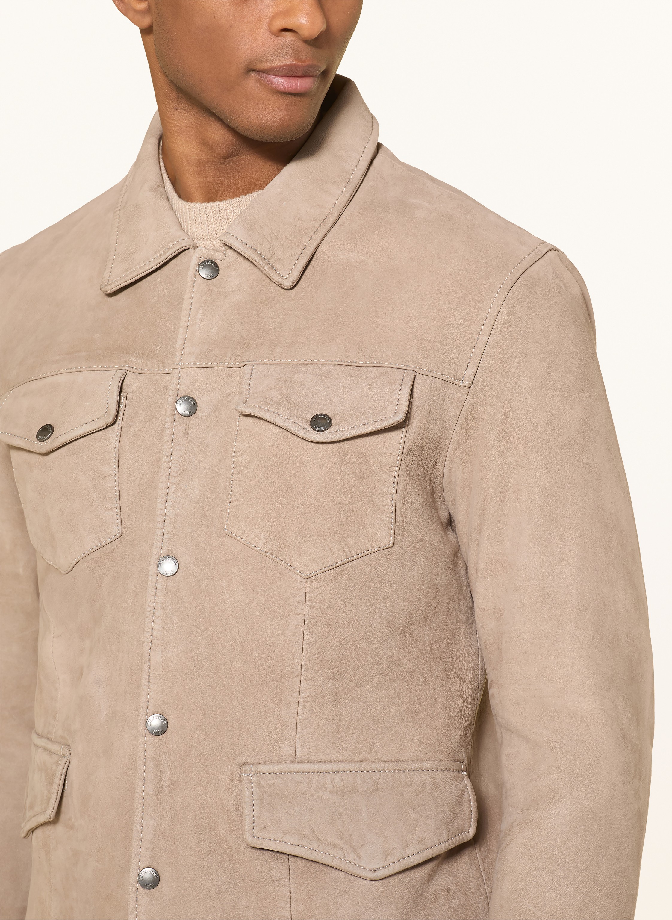 Thumbnail - Milestone Leder-Overjacket Msvalerio braun