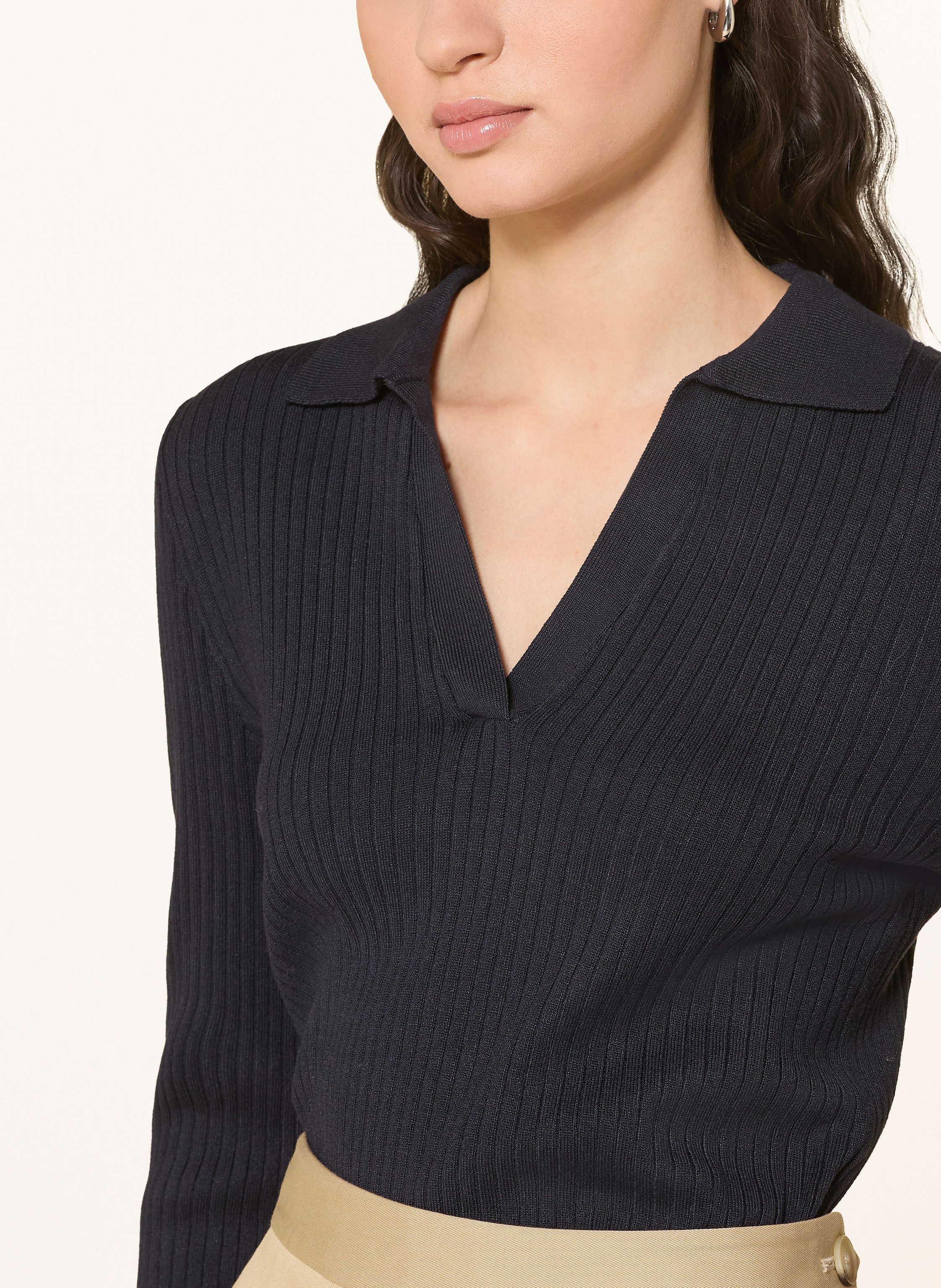 Thumbnail - Only Strick-Poloshirt blau