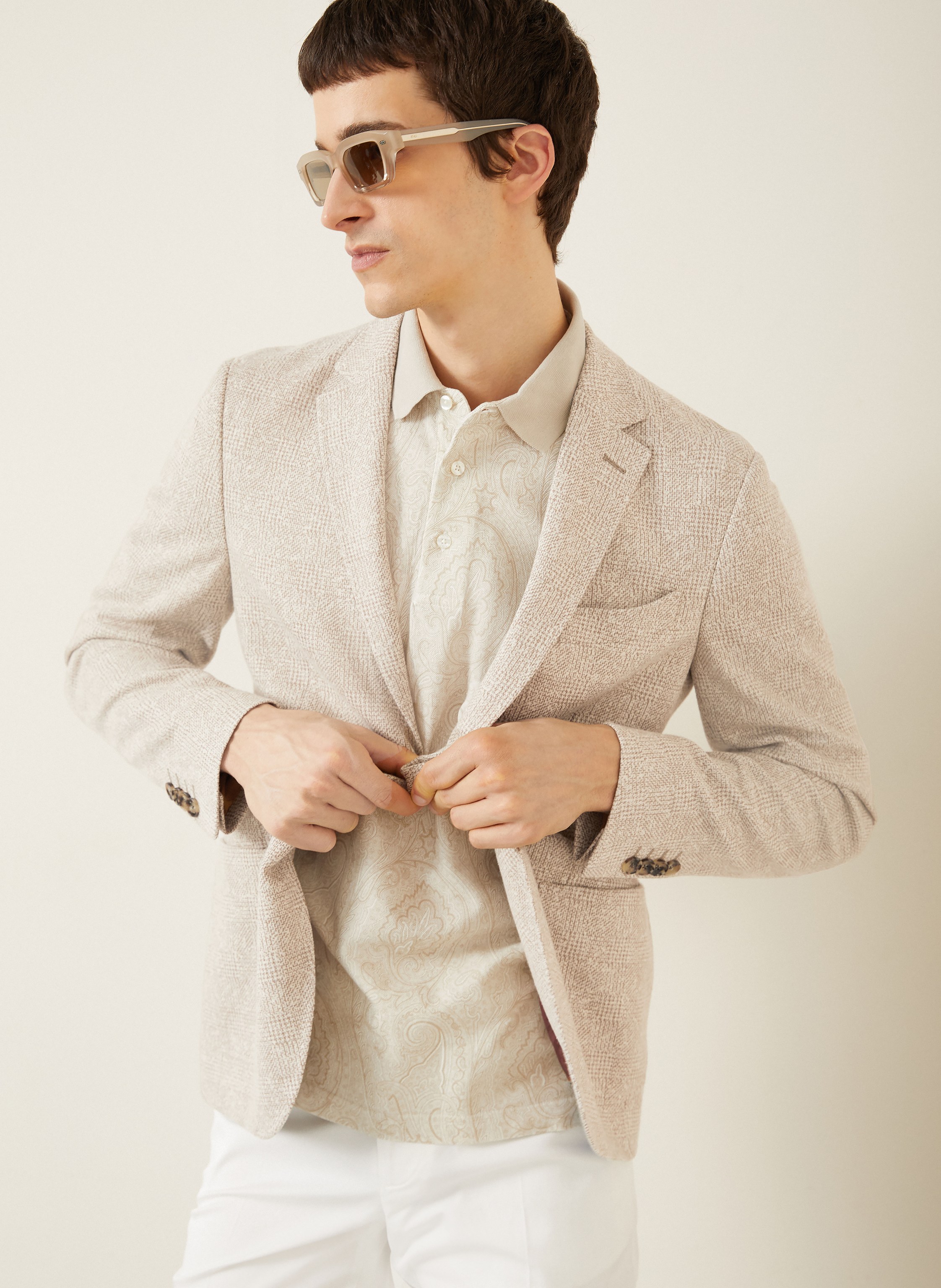 Thumbnail - Etro Jerseysakko Regular Fit beige