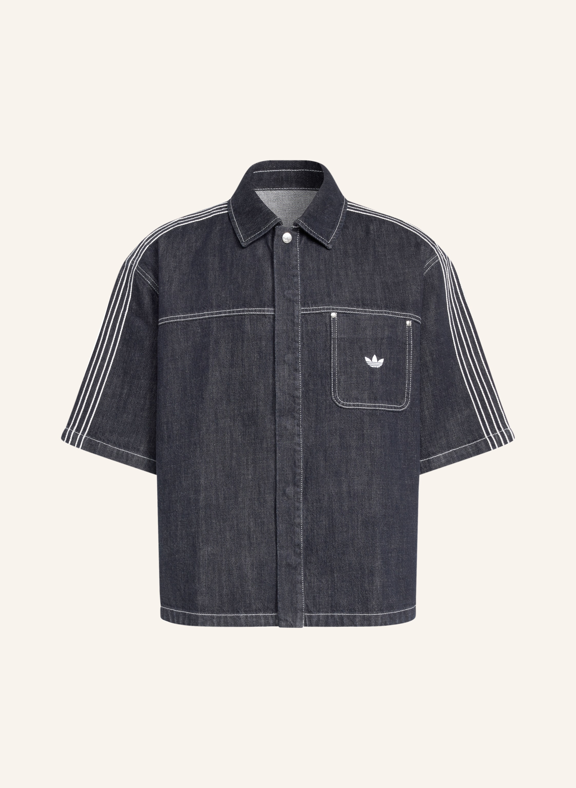 Adidas Originals Adidas Originals Jeanshemd Originals Denim Short Sleeve Work Loose Fit blau in DUNKELBLAU