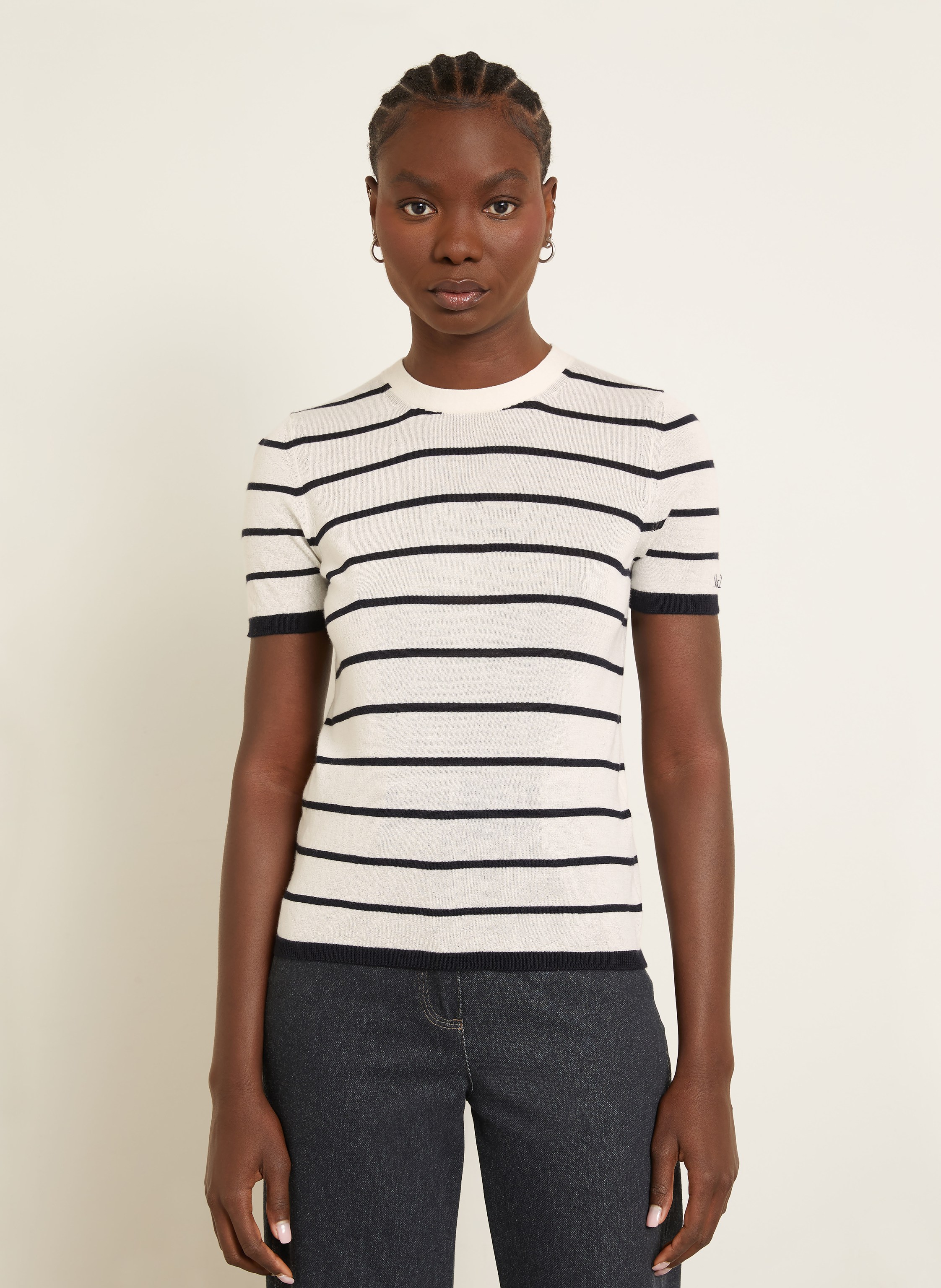 Thumbnail - Max Mara Strickshirt Favetta Aus Cashmere Mit Seide weiss