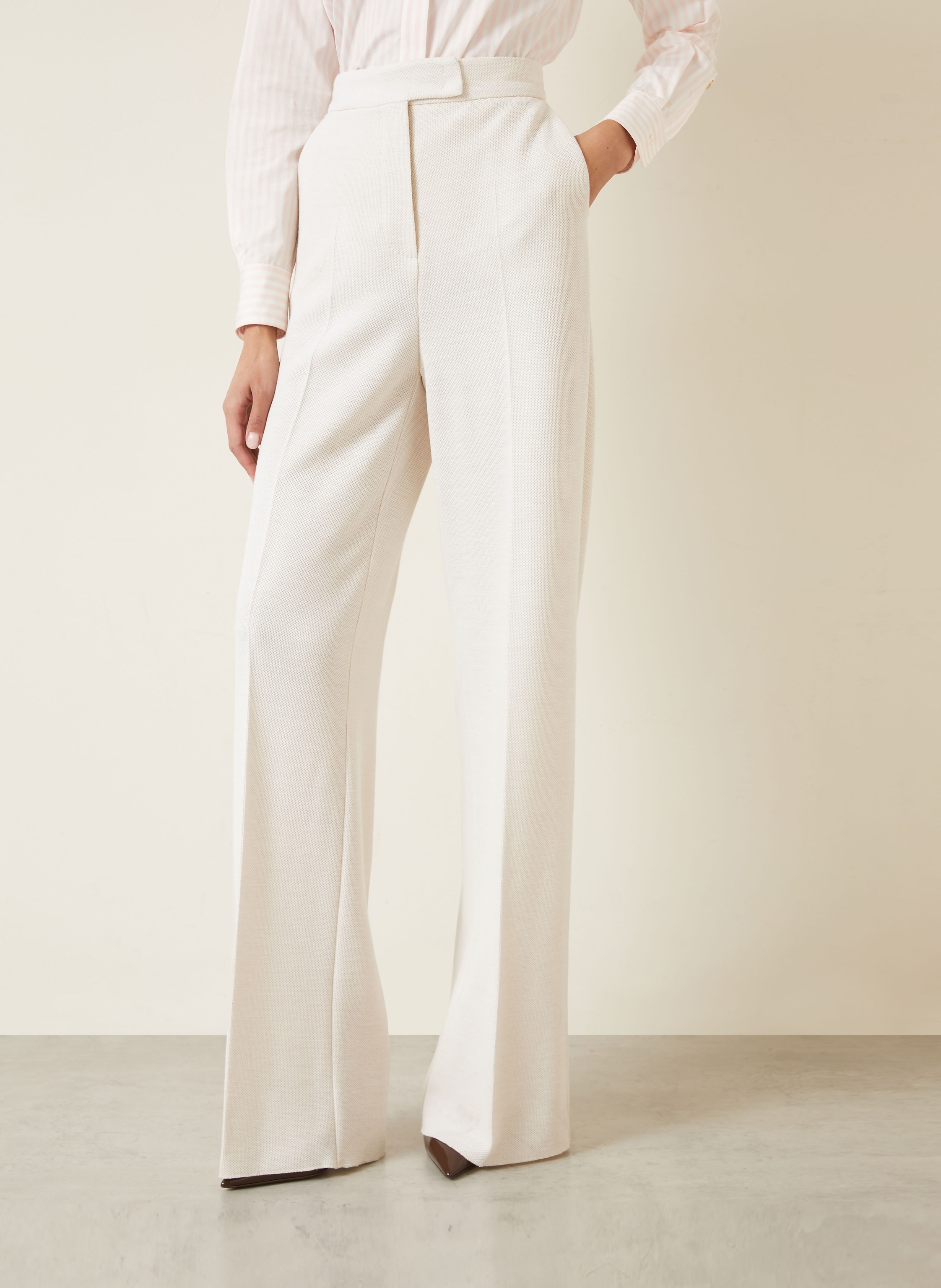 Thumbnail - Max Mara Marlenehose Attinia Aus Jersey weiss