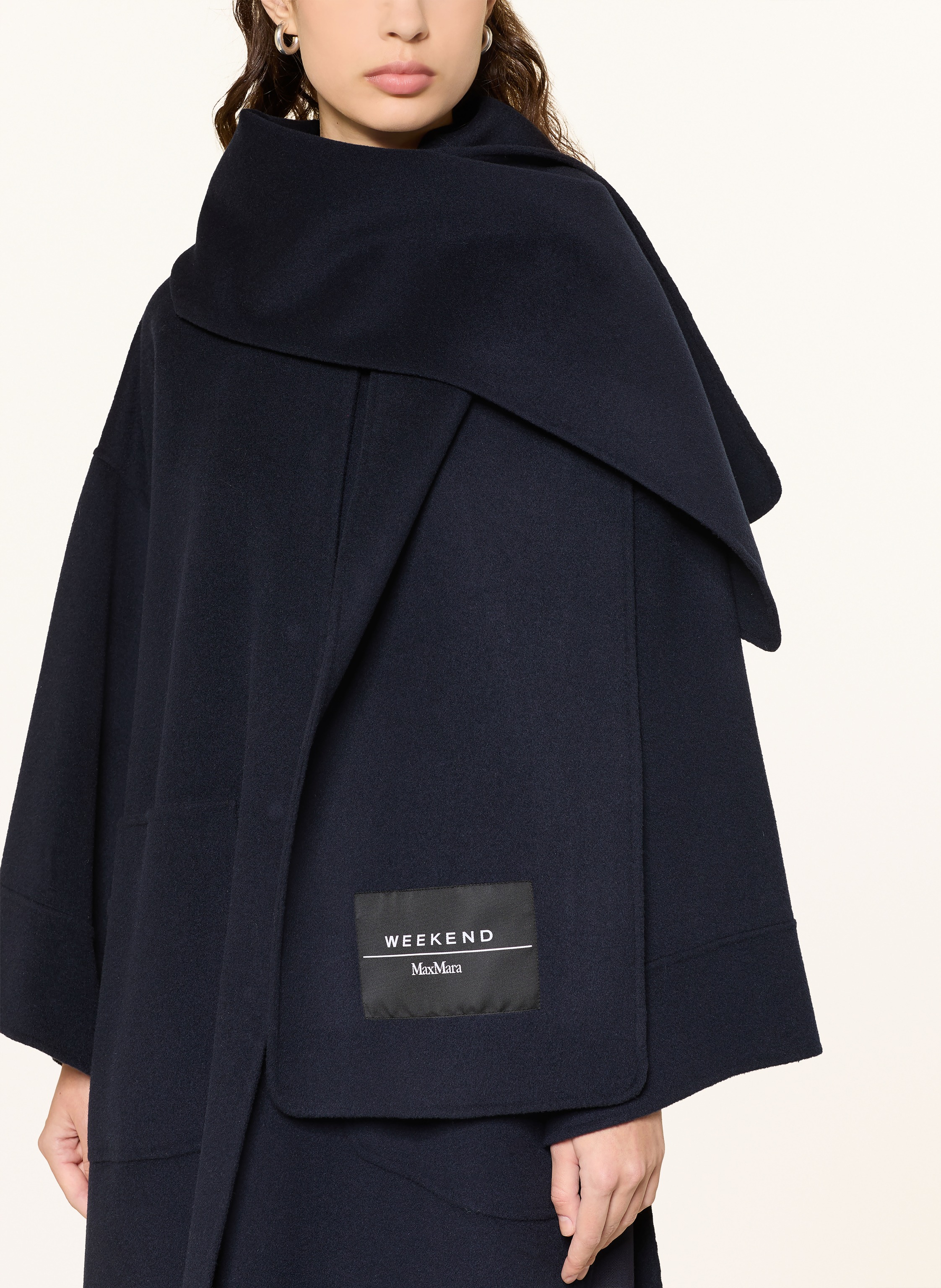 Thumbnail - Weekend Max Mara Wollmantel Fulcro Mit Abnehmbarem Schal blau