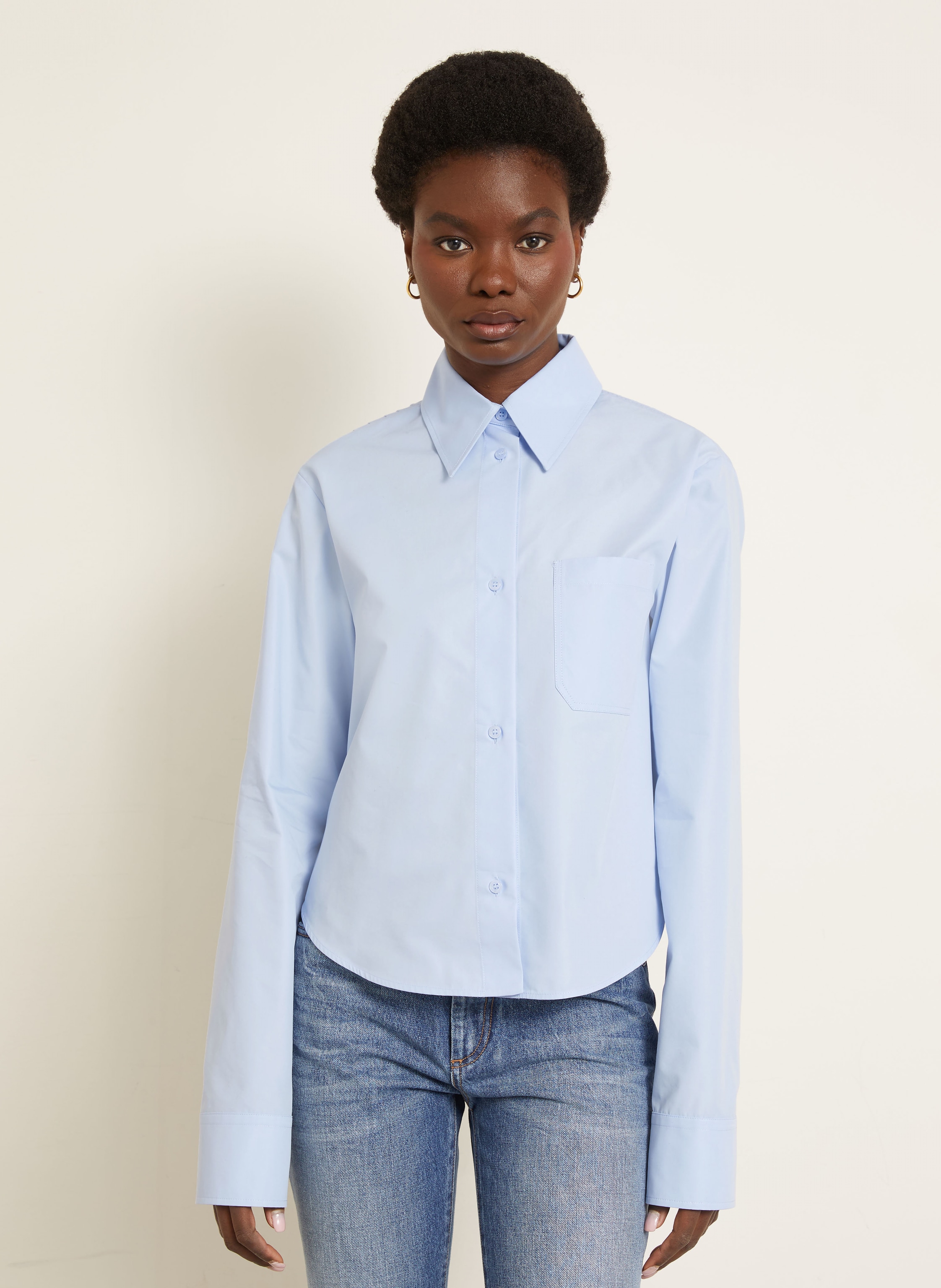 Thumbnail - Sportmax Hemdbluse Ceppo Mit Plissees blau