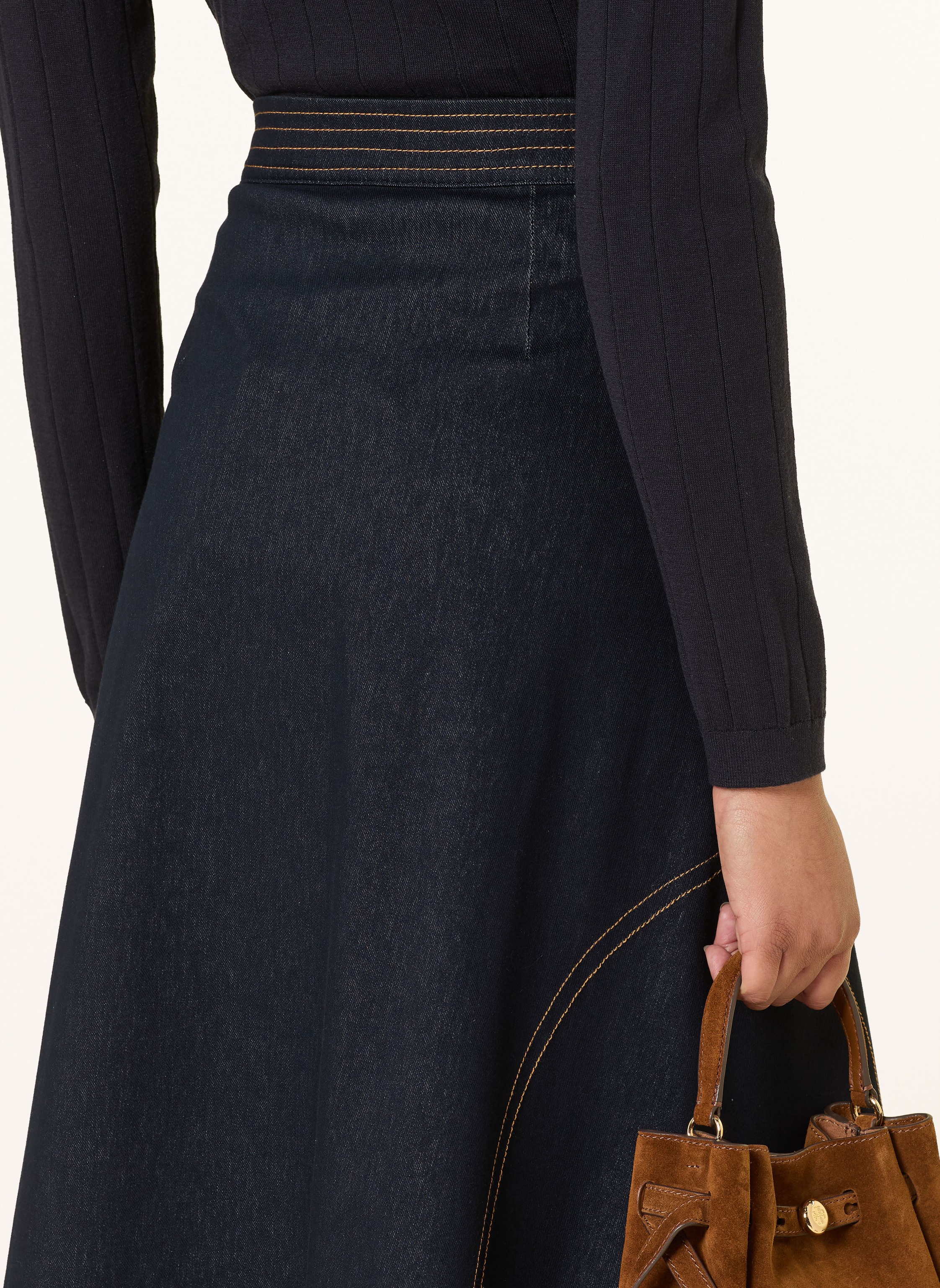 Thumbnail - Mm By Max Mara Jeansrock Rane In Wickeloptik blau