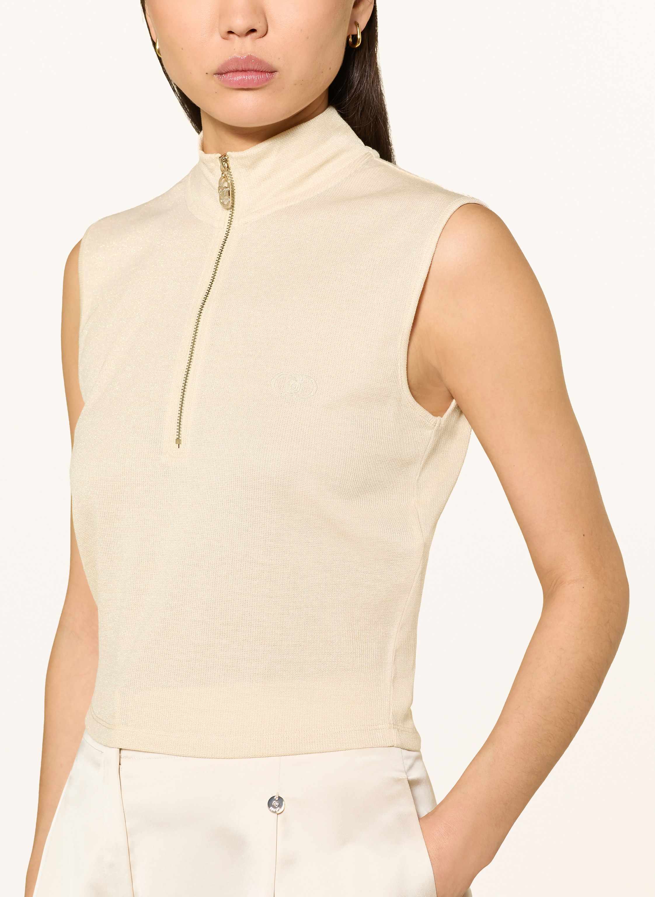 Thumbnail - Liu Jo Top Mit Glitzergarn beige