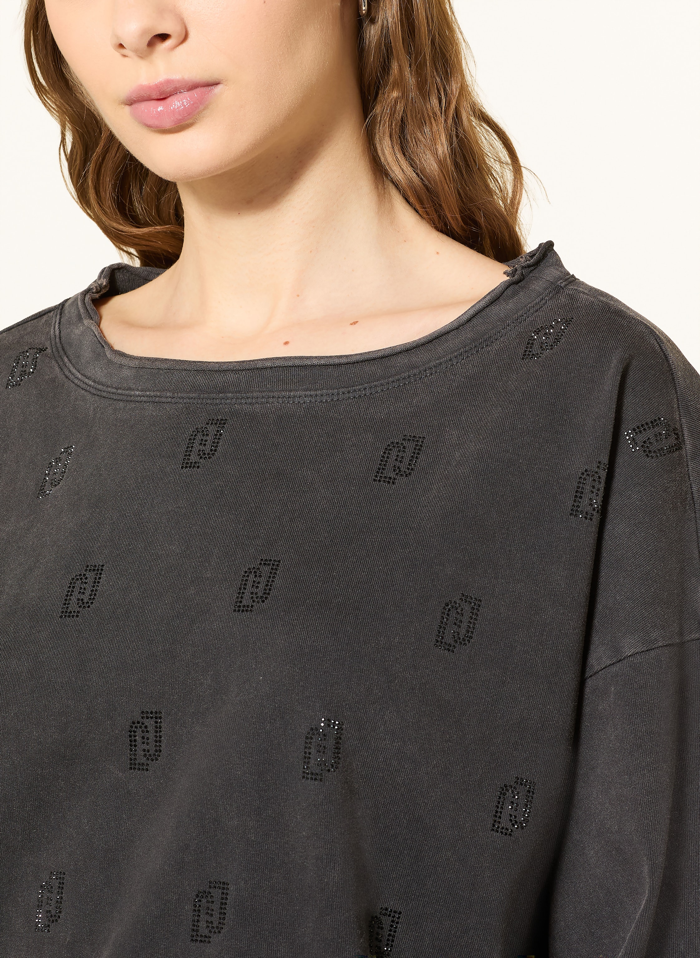 Thumbnail - Liu Jo Sweatshirt Mit Schmucksteinen schwarz