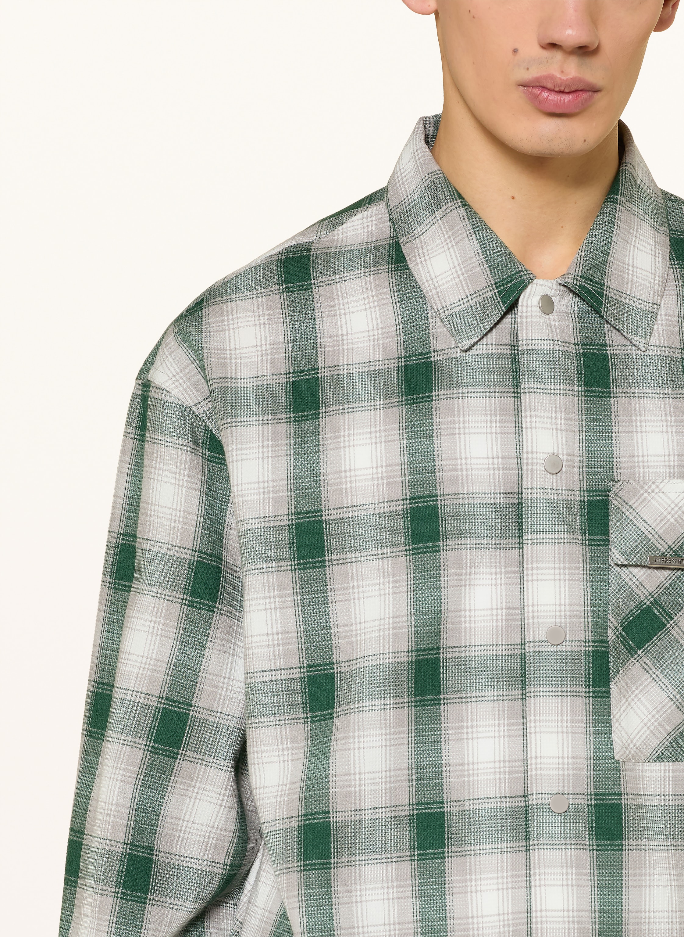 Thumbnail - Represent Flanellhemd Comfort Fit gruen