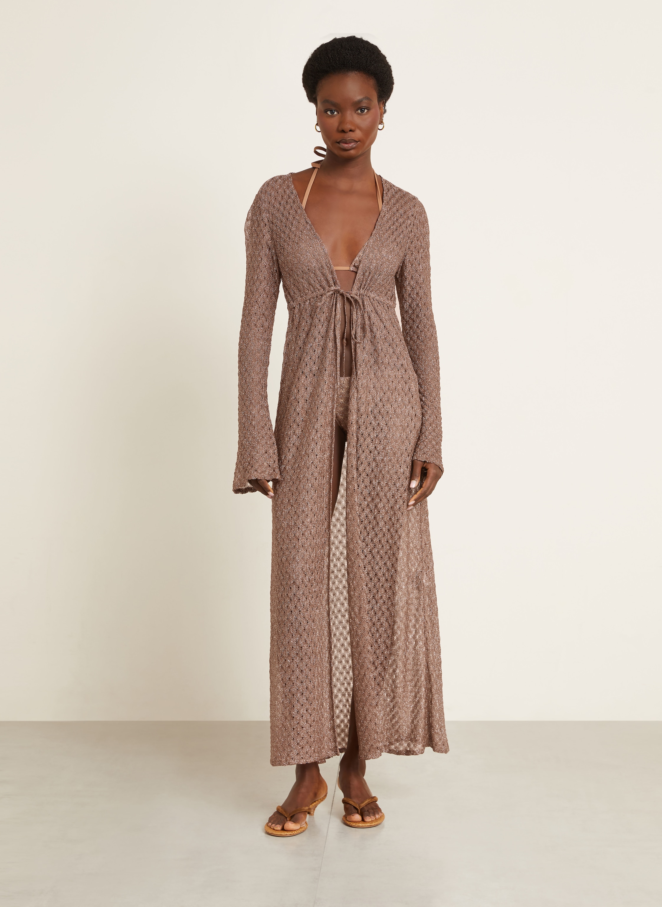 Thumbnail - Missoni Strandkleid Mit Glitzergarn braun