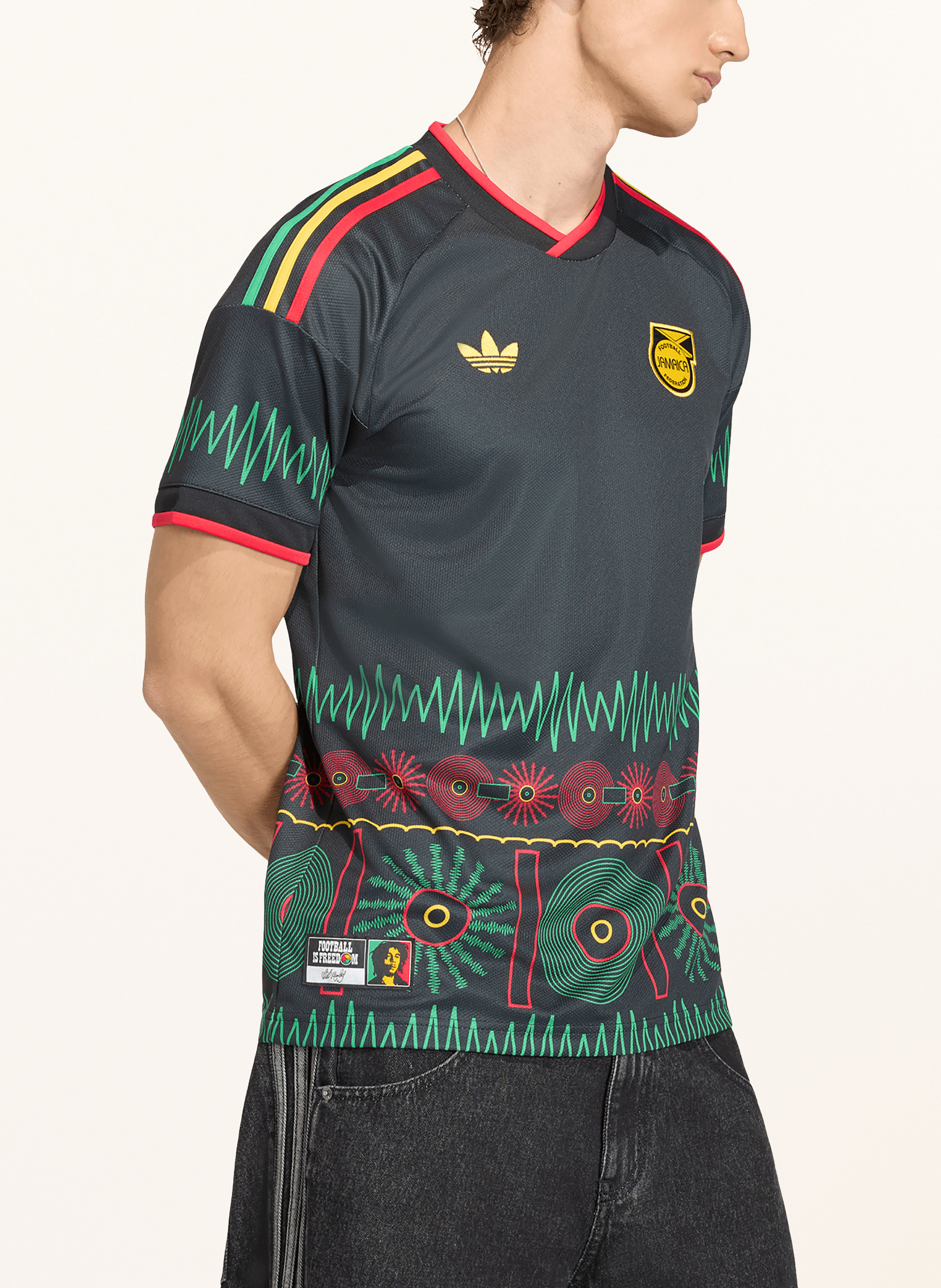 Thumbnail - Adidas Auswärtstrikot Jamaika 26 X Bob Marley schwarz