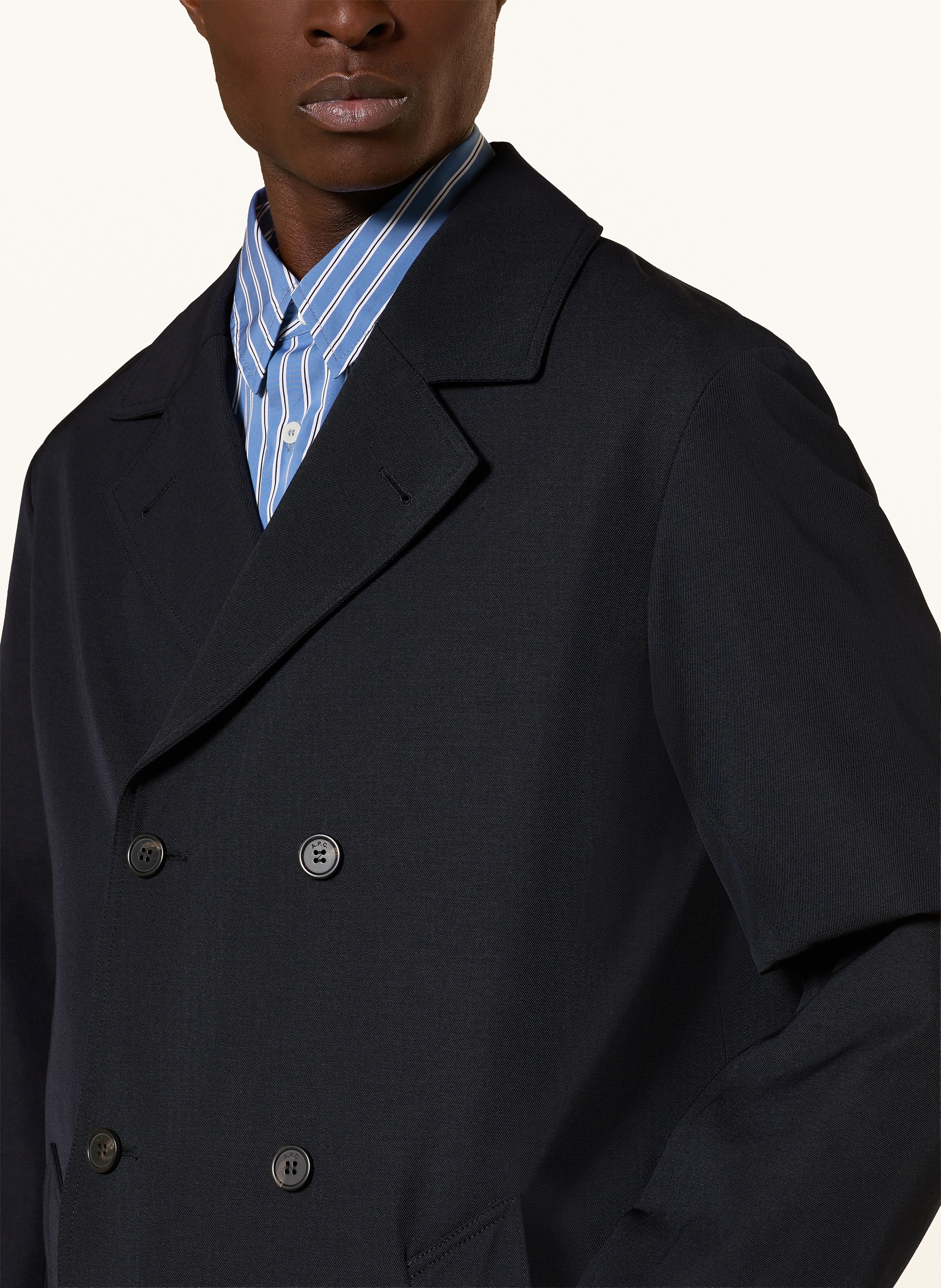 Thumbnail - A.P.C. Mantel Croisé blau