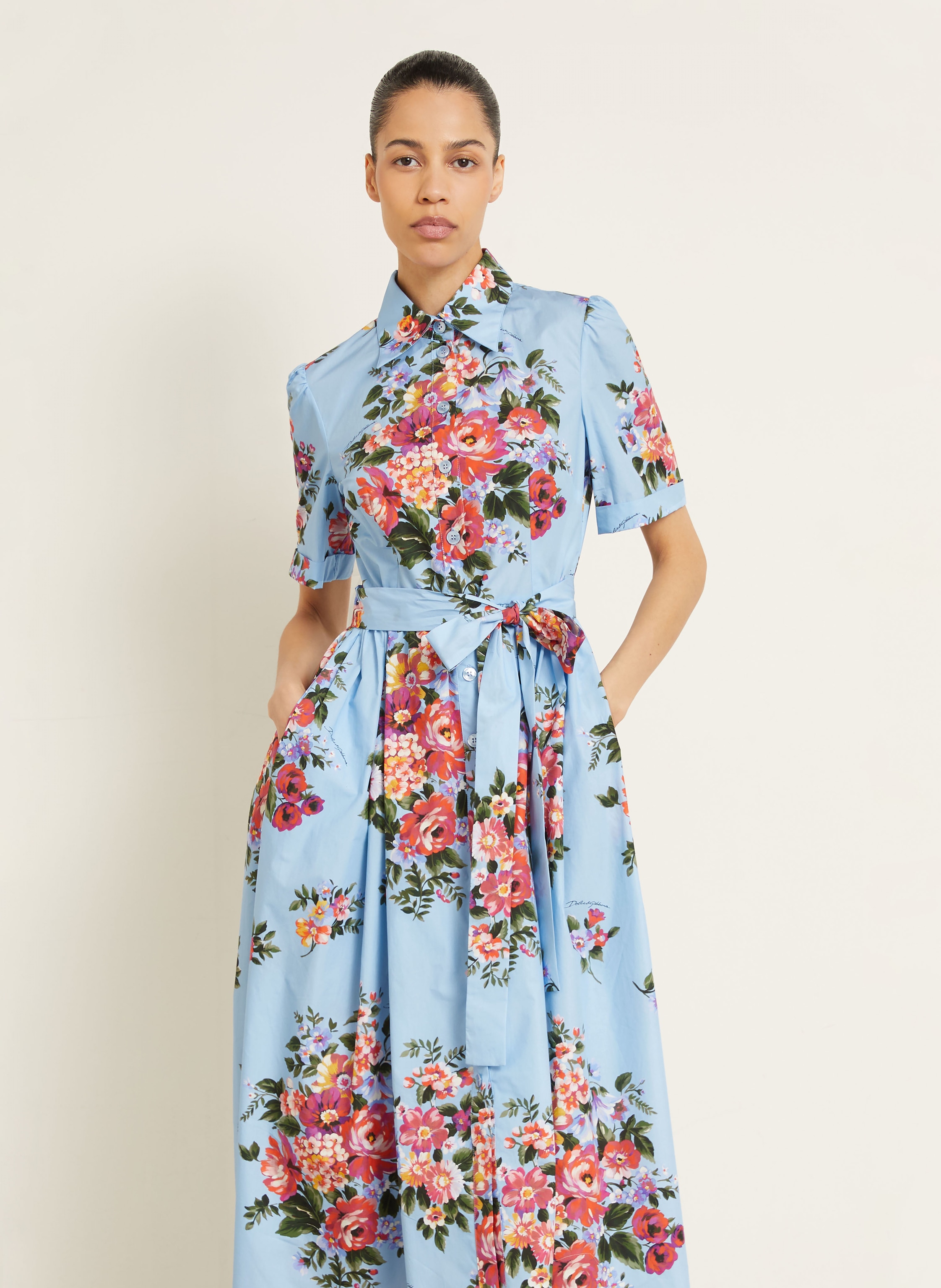 Thumbnail - Dolce & Gabbana Hemdblusenkleid blau