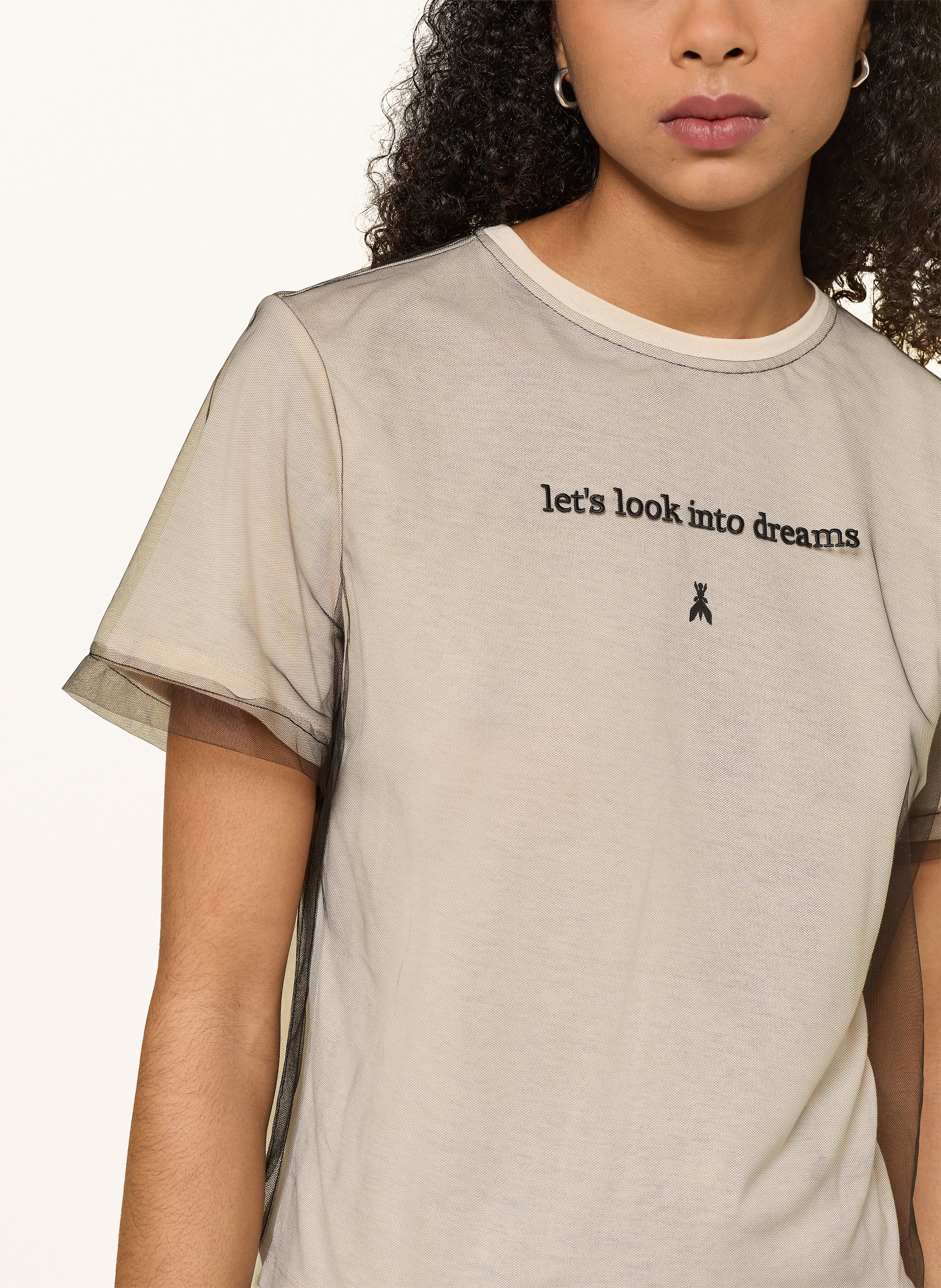 Thumbnail - Patrizia Pepe T-Shirt Im Materialmix beige