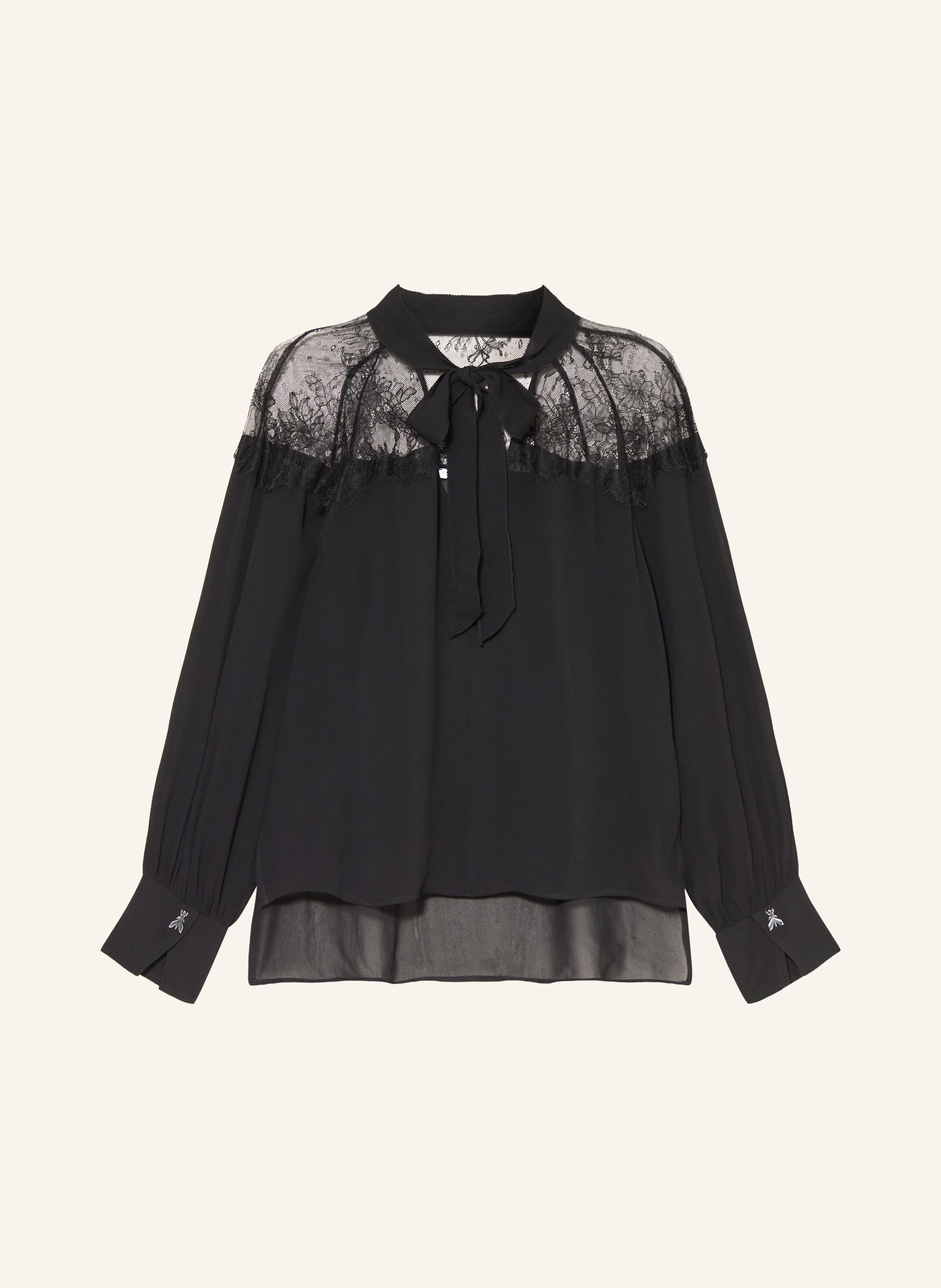 Patrizia Pepe Schluppenbluse Mit Spitze schwarz