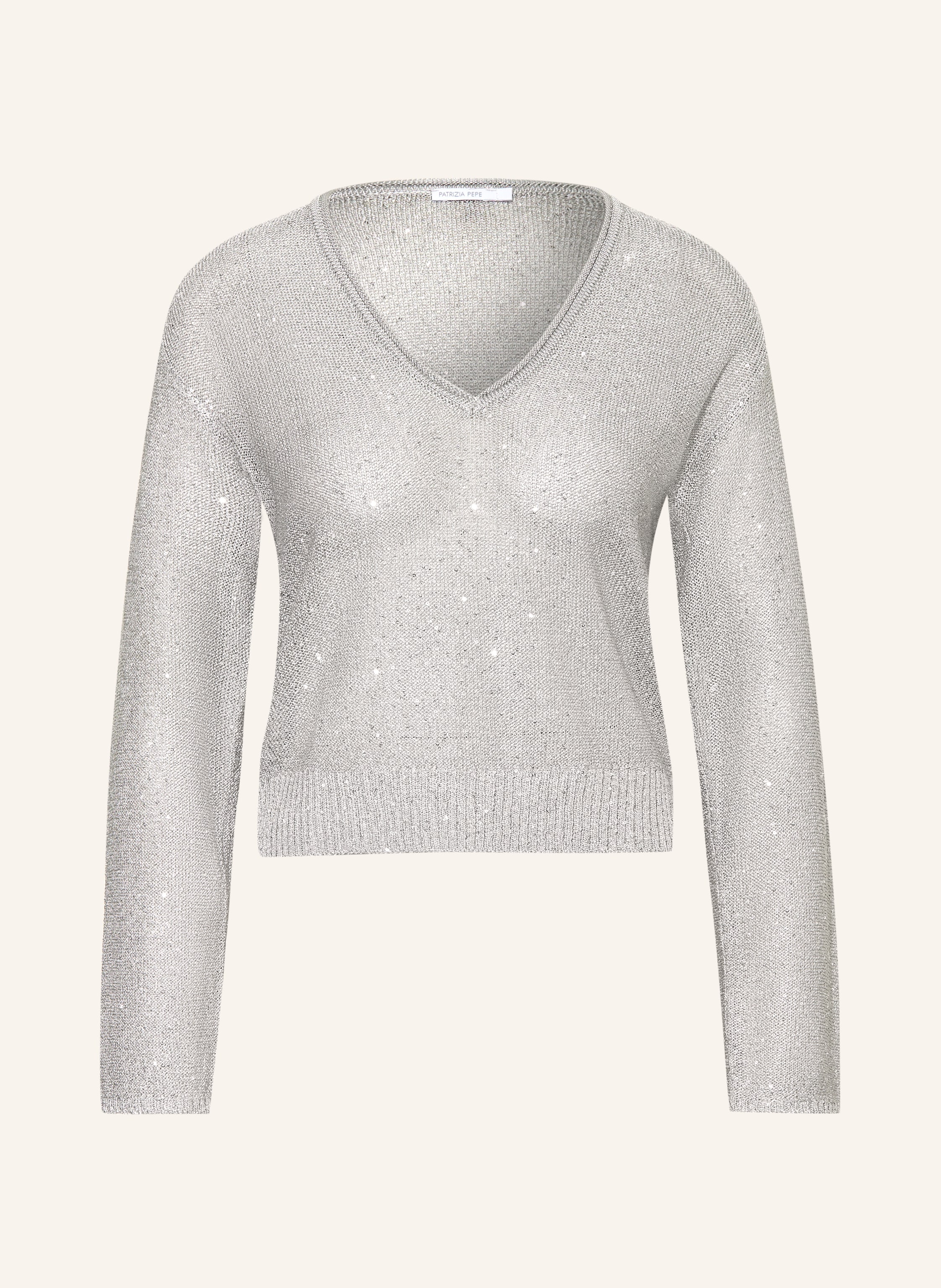 Patrizia Pepe Pullover Mit Pailletten silber