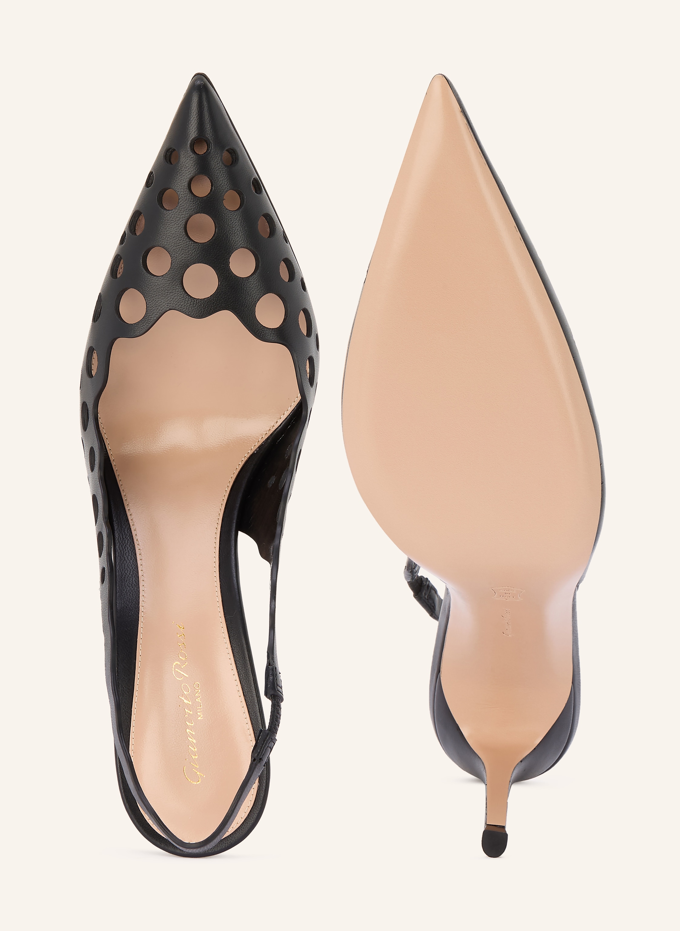 Thumbnail - Gianvito Rossi Slingpumps Mit Cut-Outs schwarz