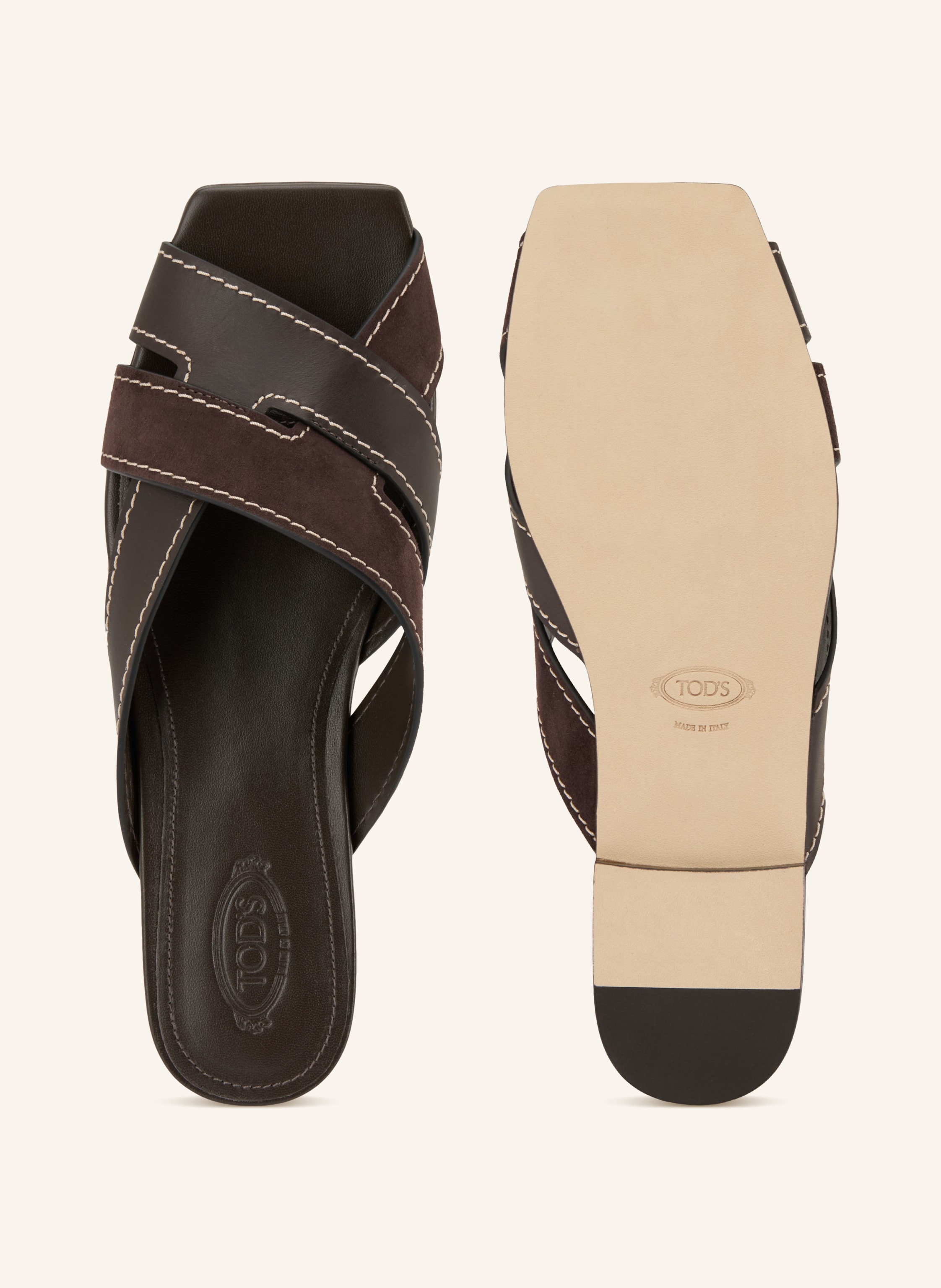 Thumbnail - Tod's Pantoletten braun