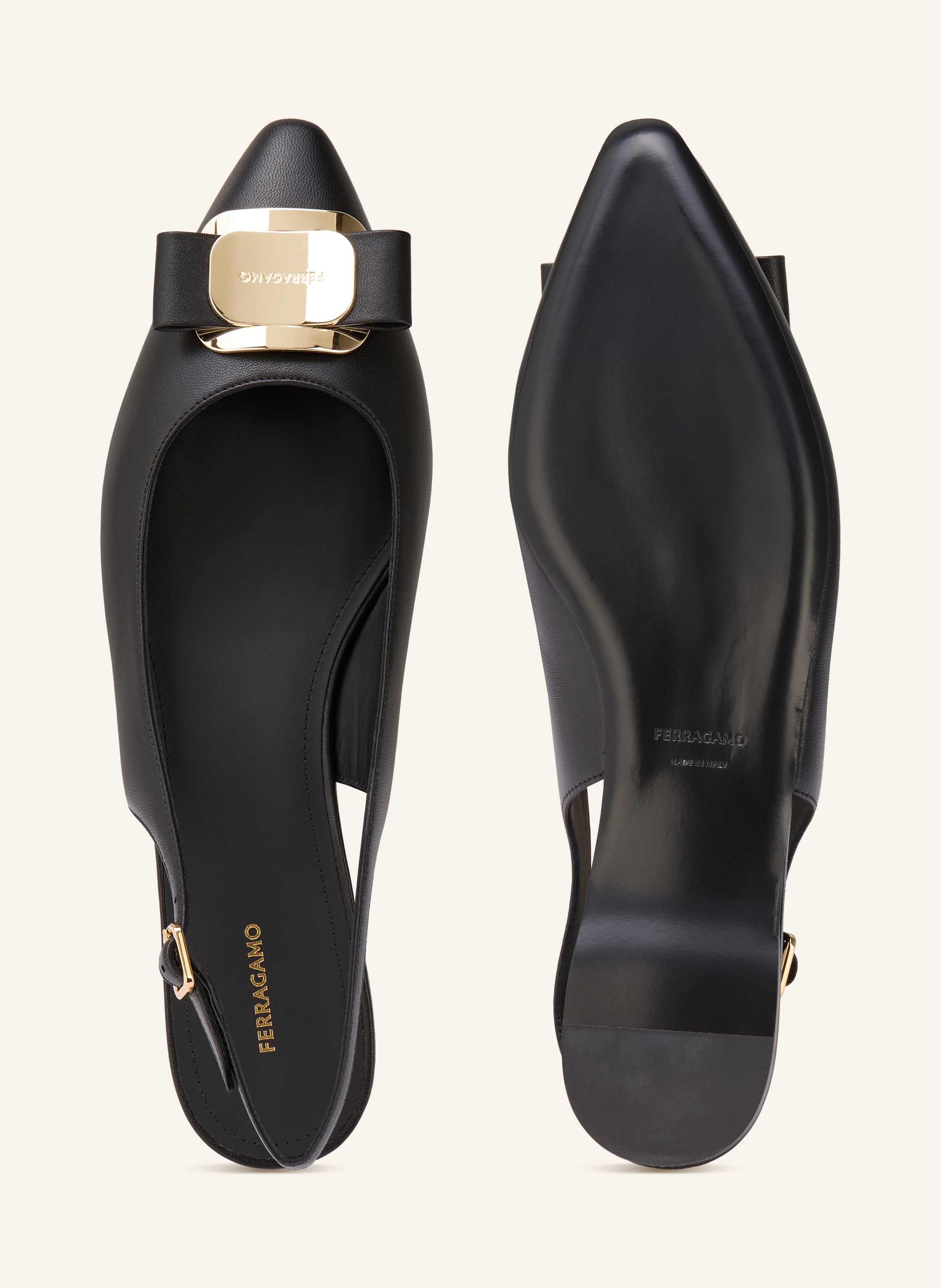 Thumbnail - Ferragamo Slingballerinas New Vara schwarz