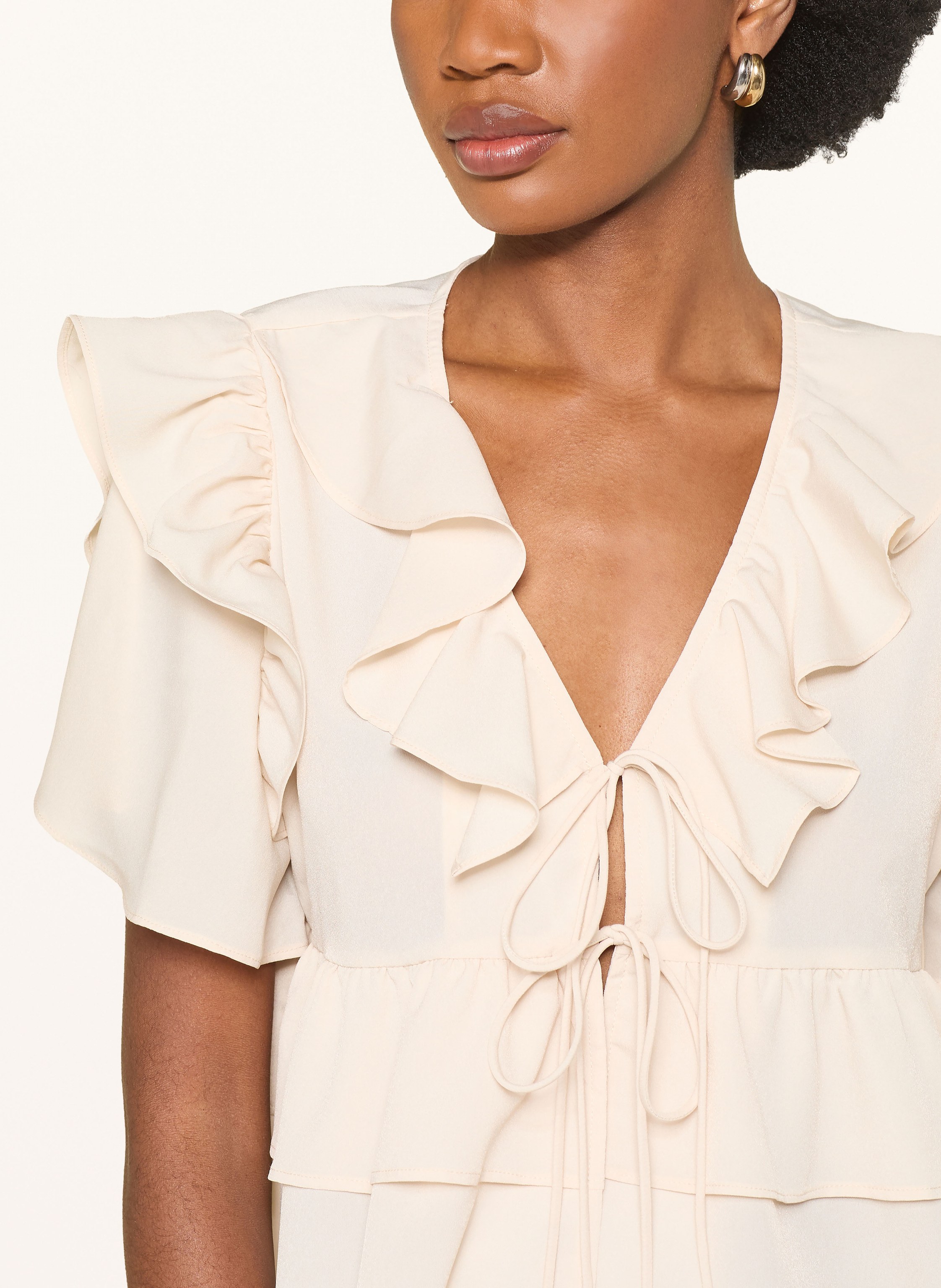 Thumbnail - Mrs & Hugs Bluse Mit Volants weiss