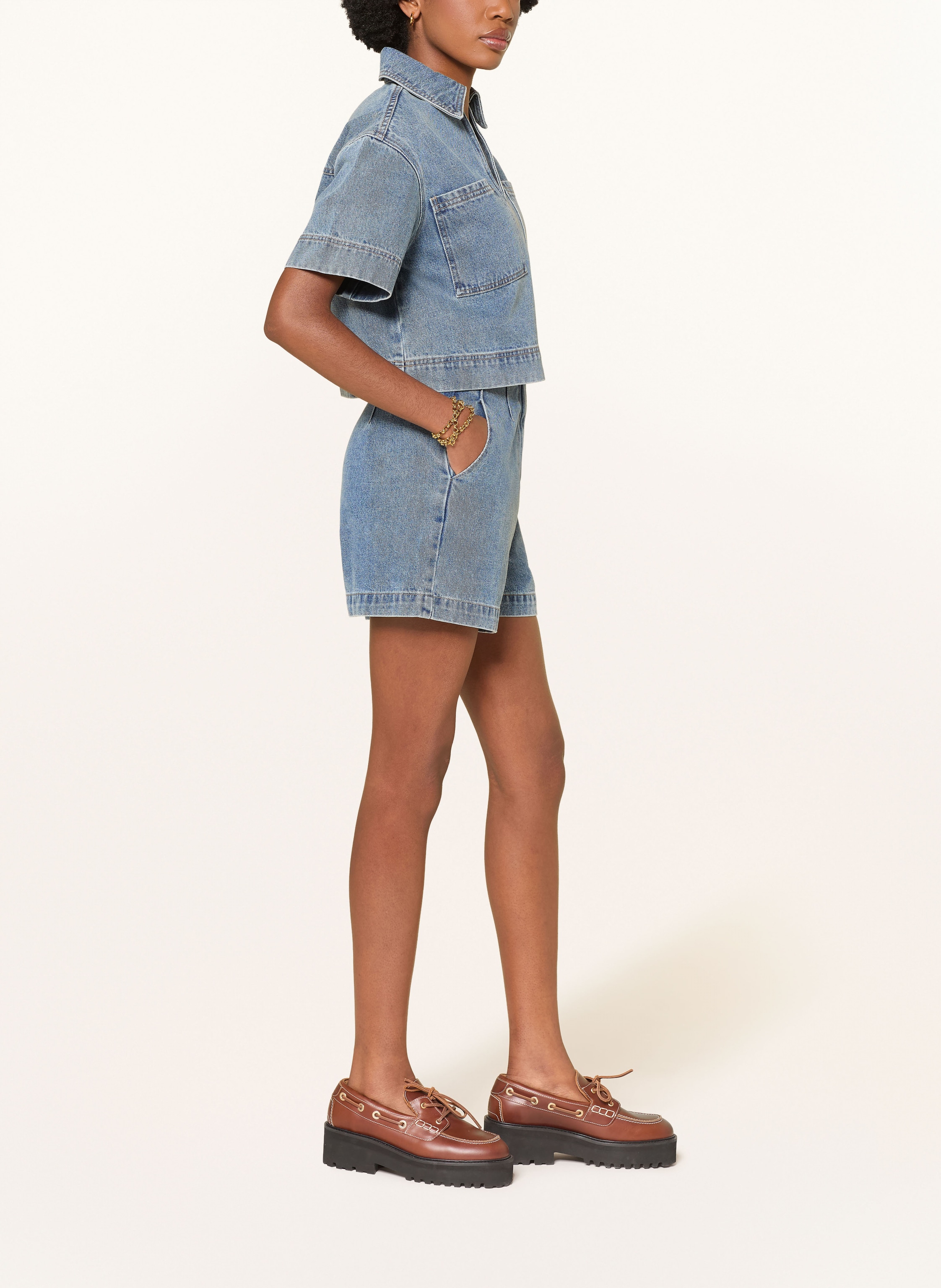 Thumbnail - Mrs & Hugs Jeansshorts blau