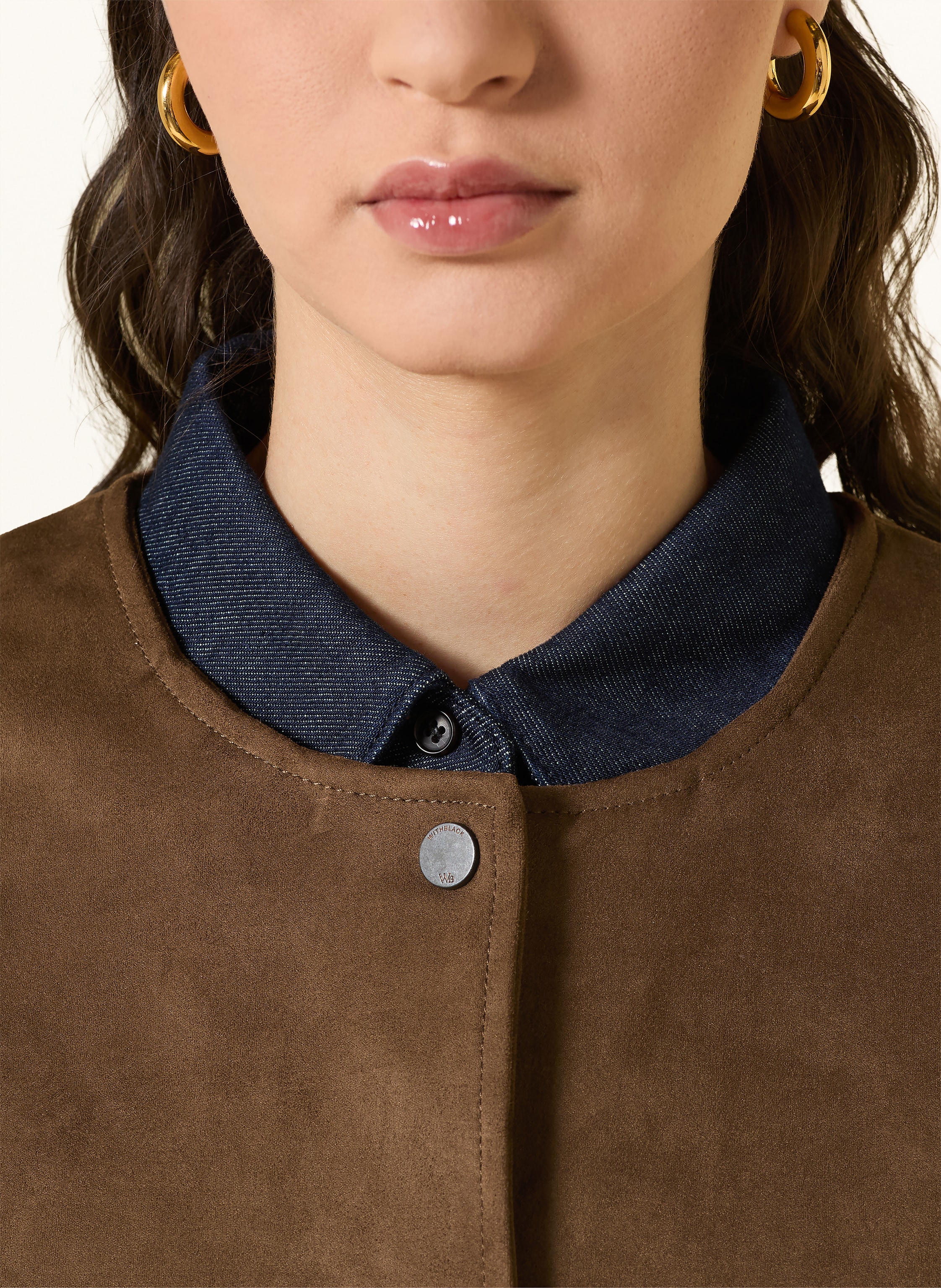 Thumbnail - Withblack Blouson Freya In Lederoptik braun