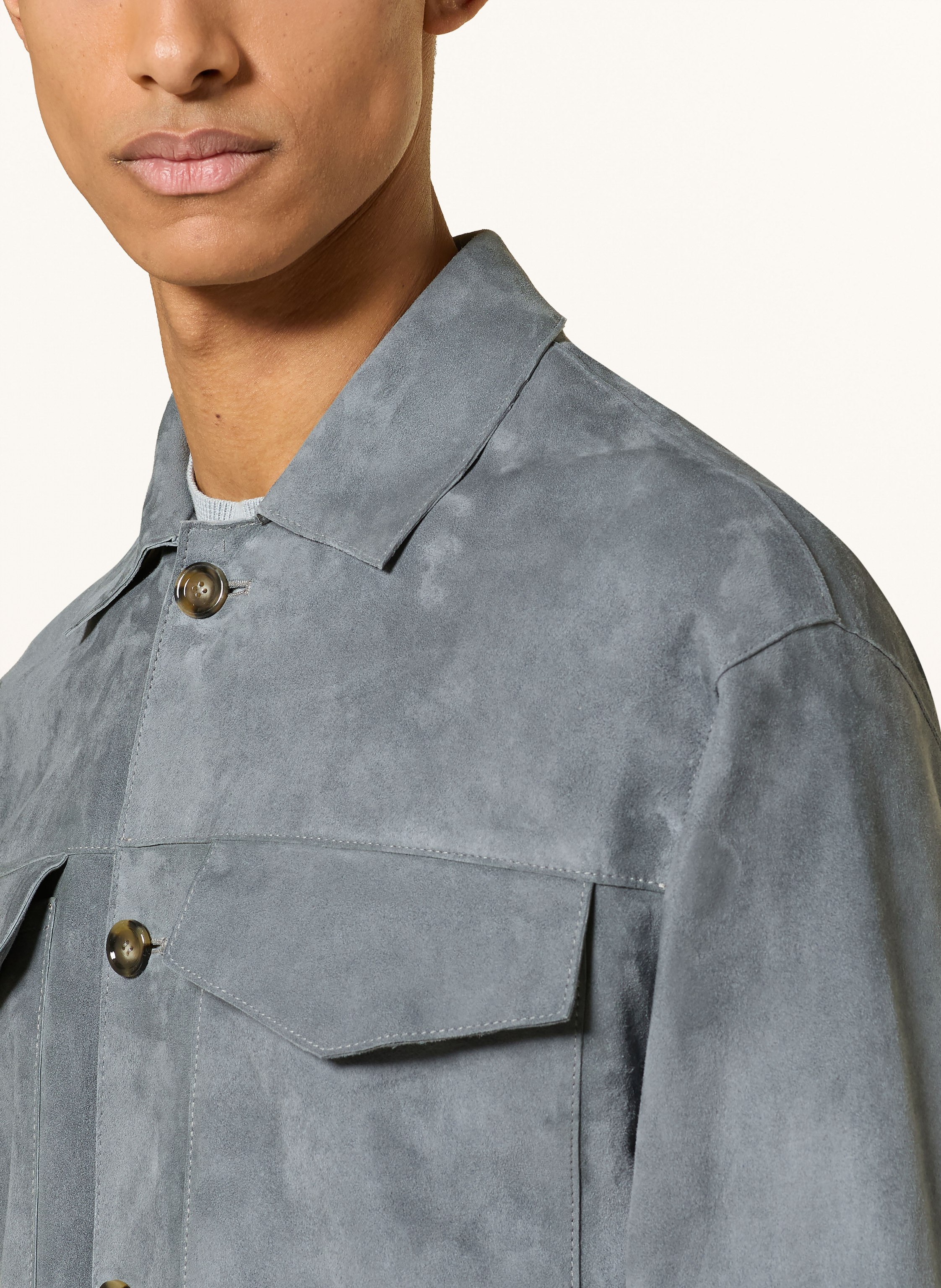 Thumbnail - Lardini Leder-Overshirt blau