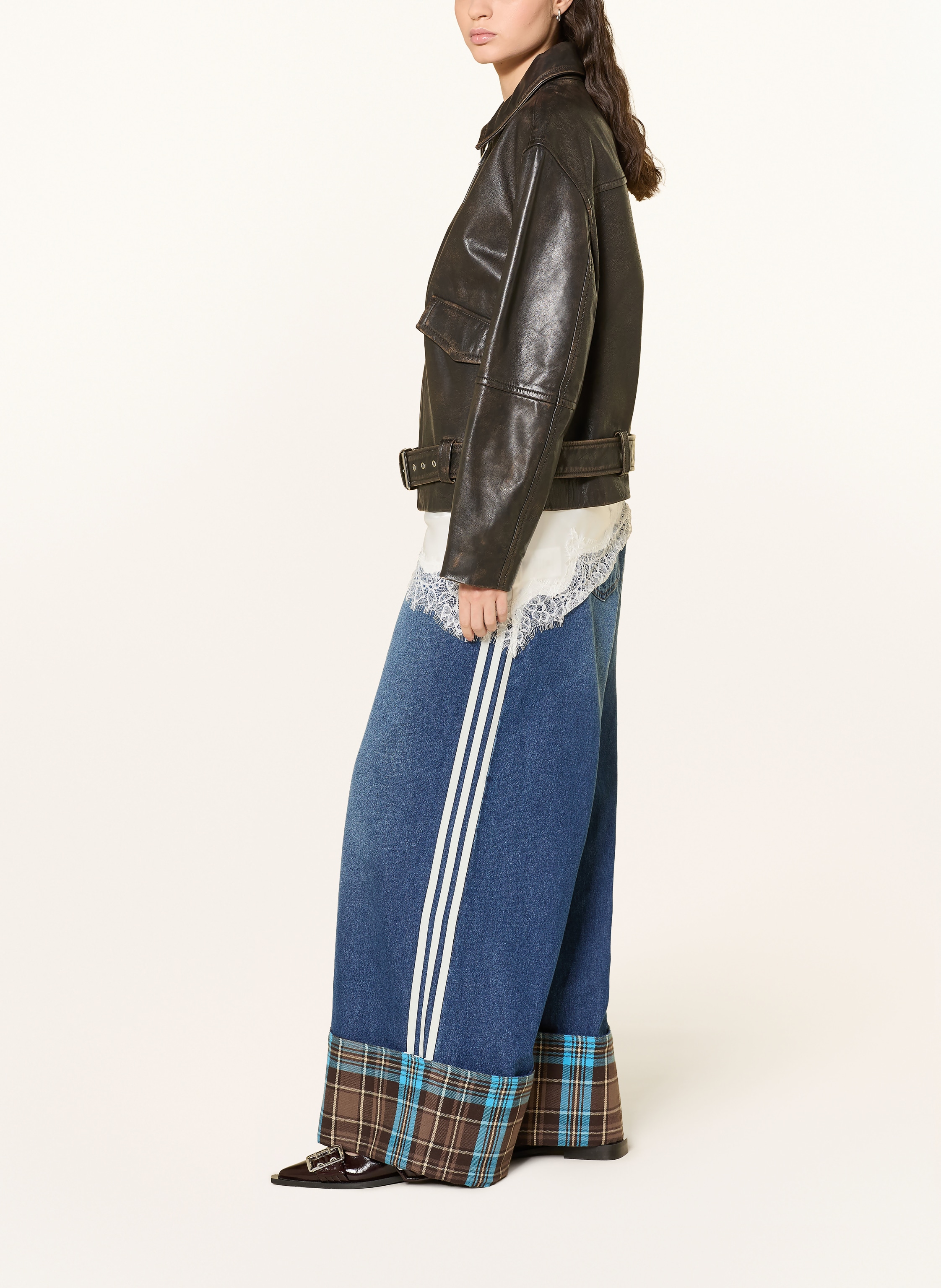 Thumbnail - Adidas Originals Wide Leg Jeans Vintage blau