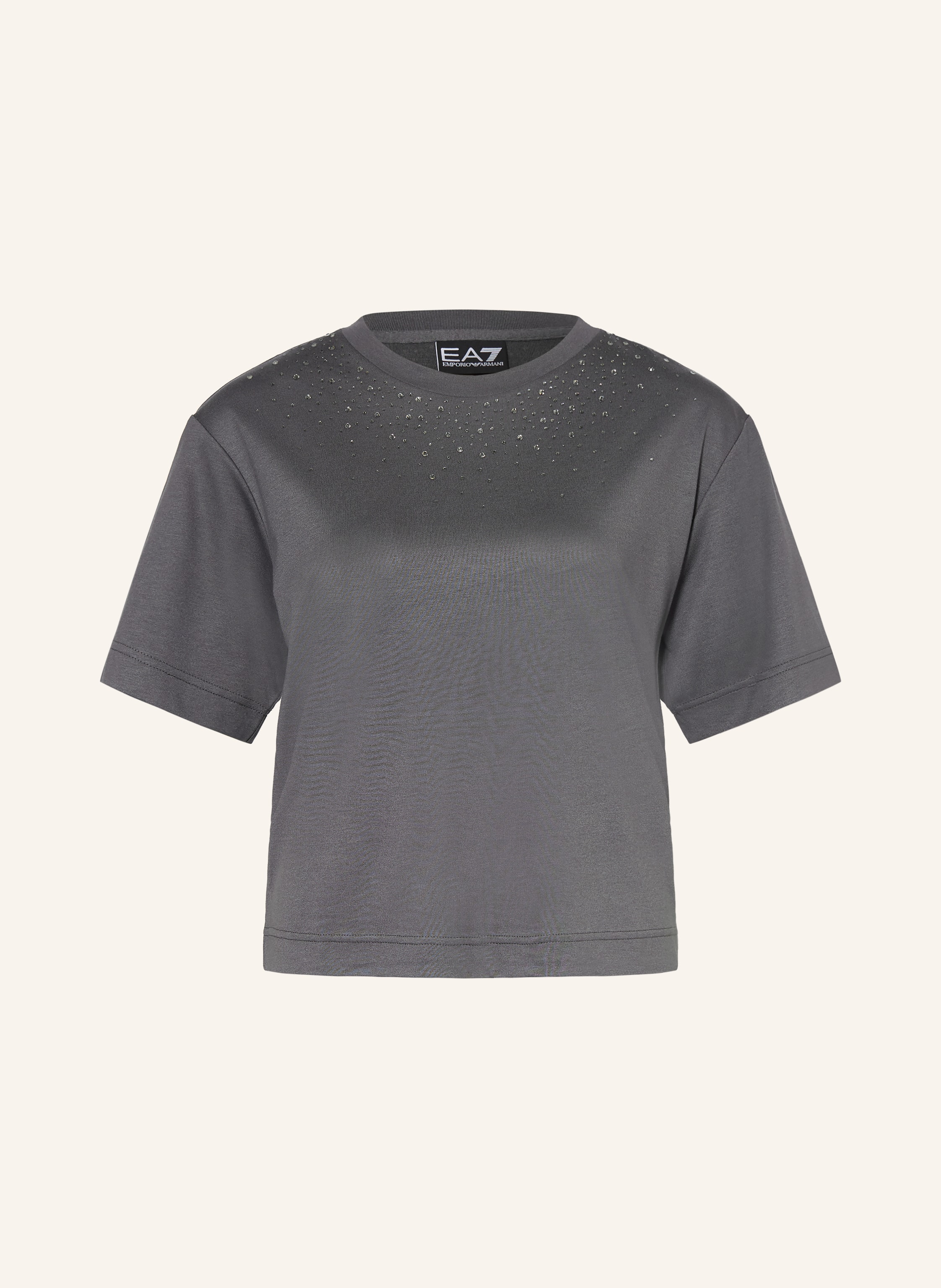 ea7 Emporio Armani T-Shirt Mit Schmucksteinen grau