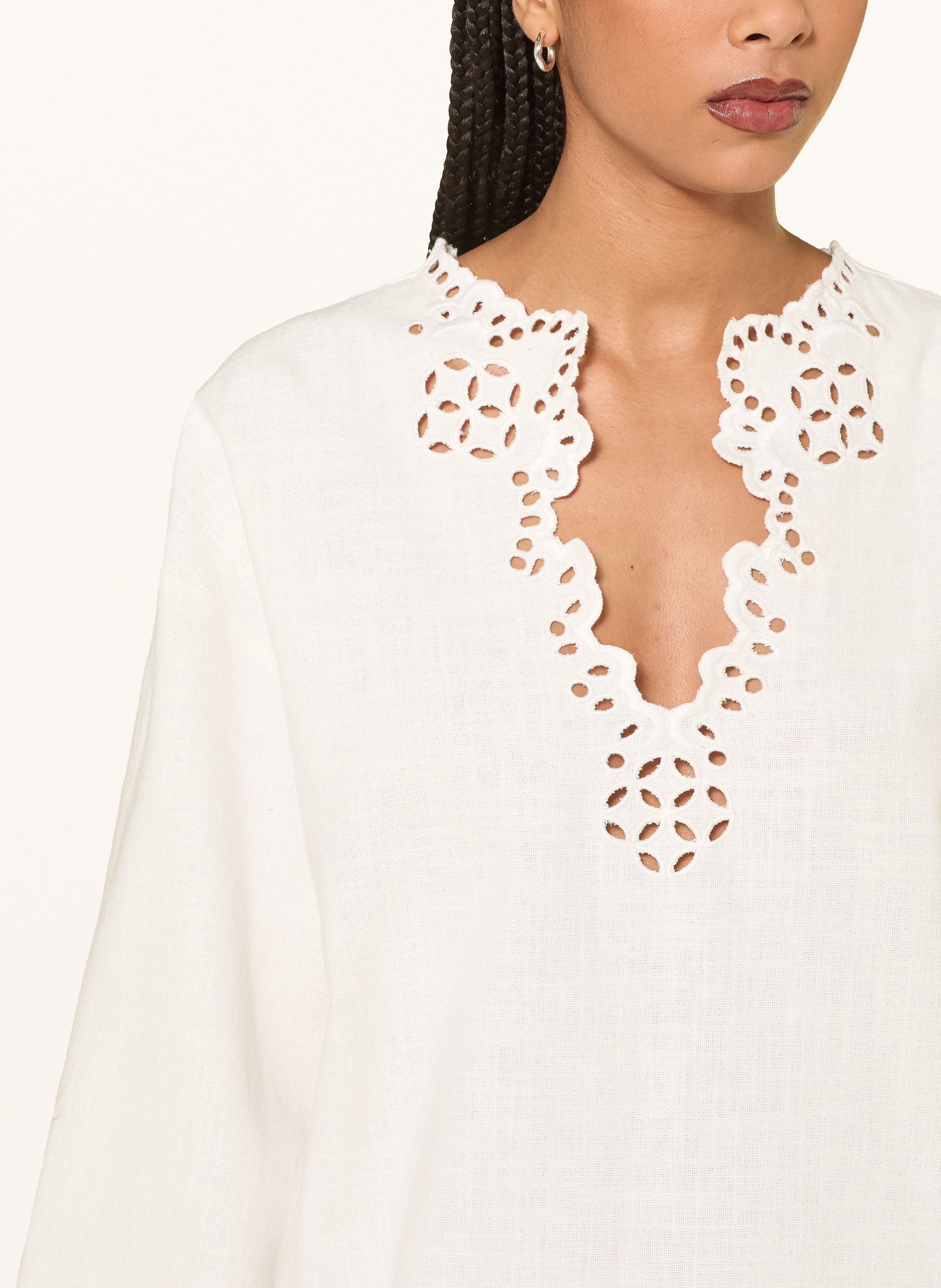 Thumbnail - Marant Étoile Kleid Sherazade Mit Lochspitze weiss