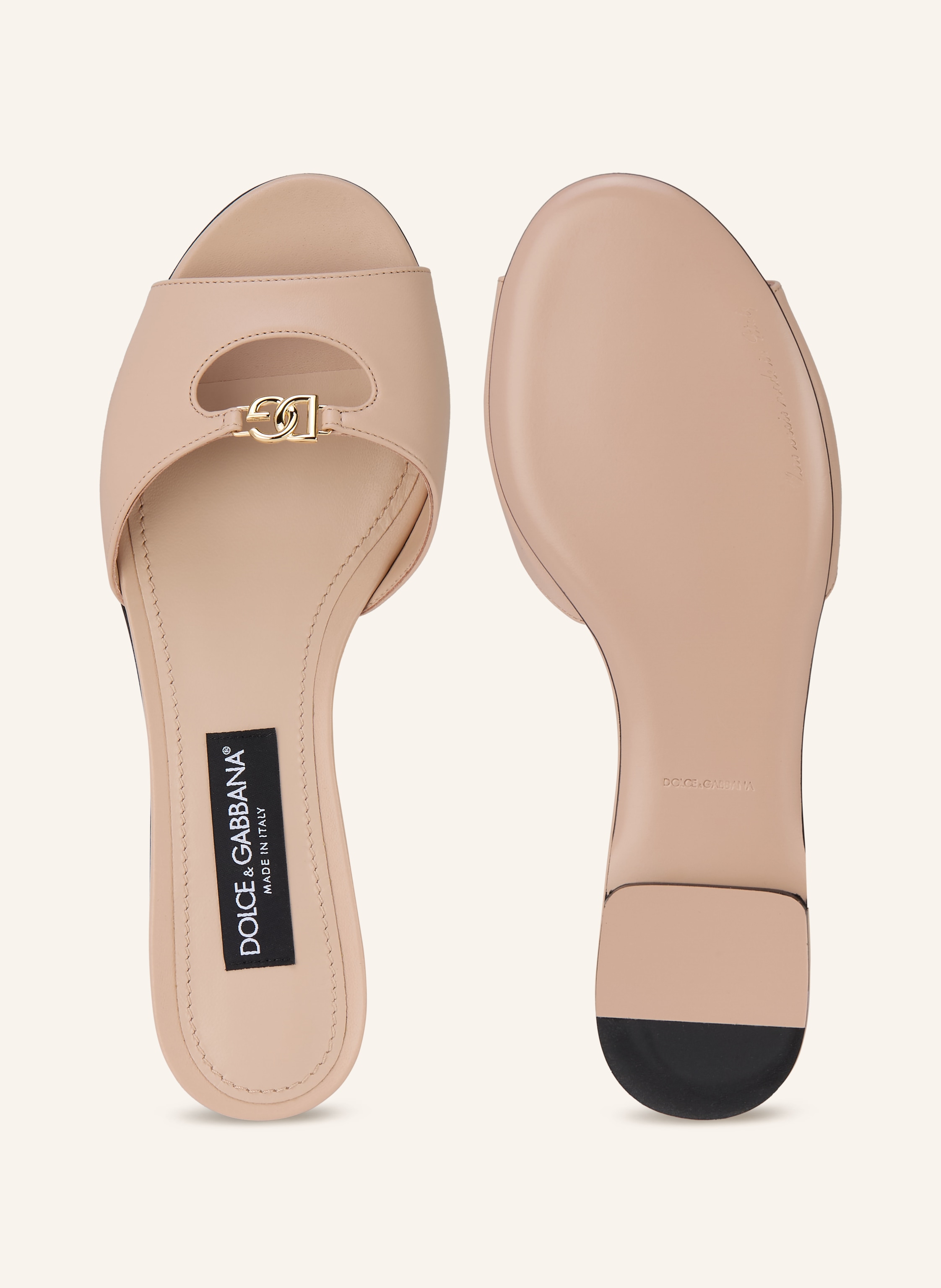 Thumbnail - Dolce & Gabbana Pantoletten Mit Cut-Outs beige