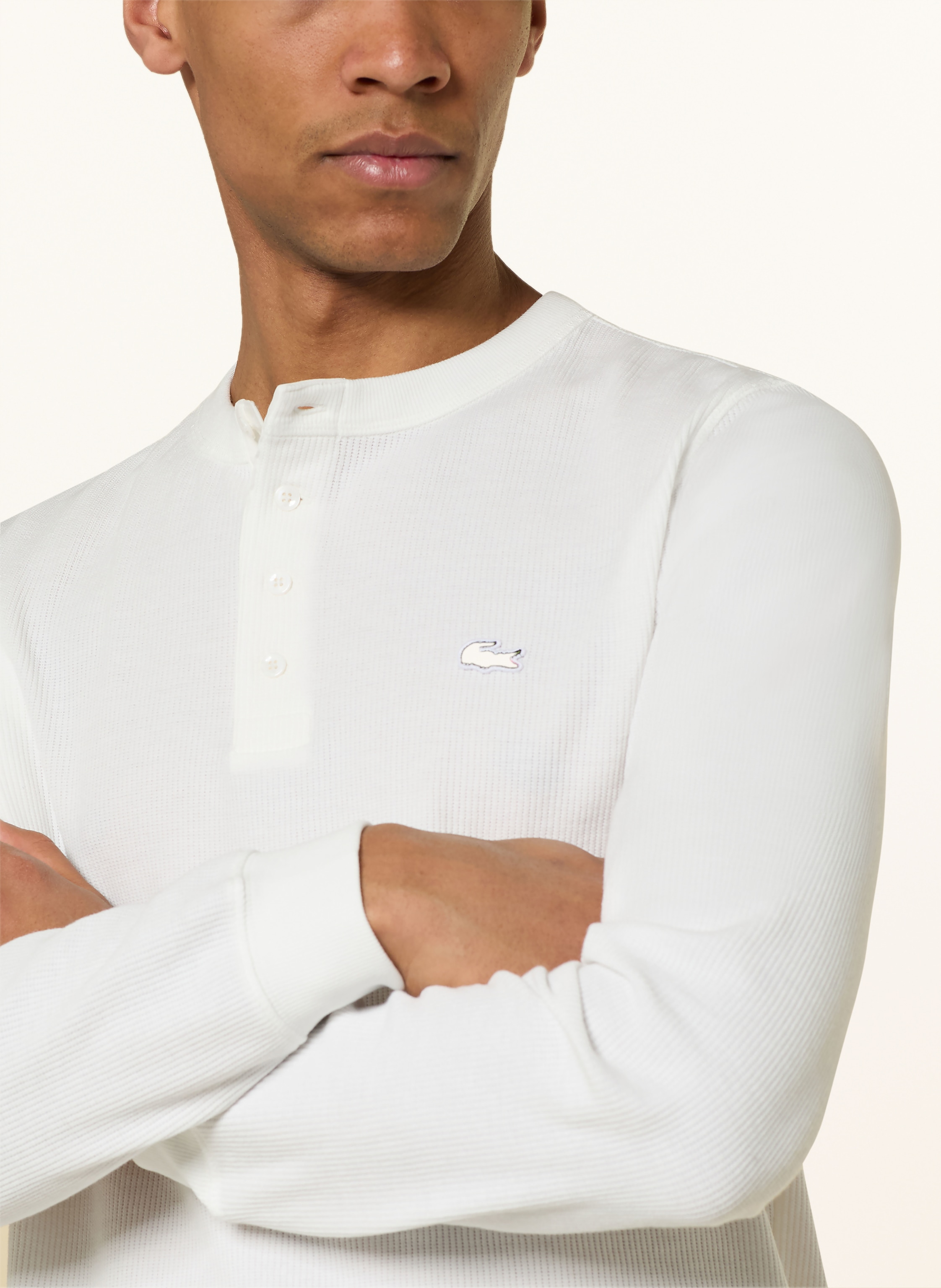 Thumbnail - Lacoste Henley-Shirt weiss