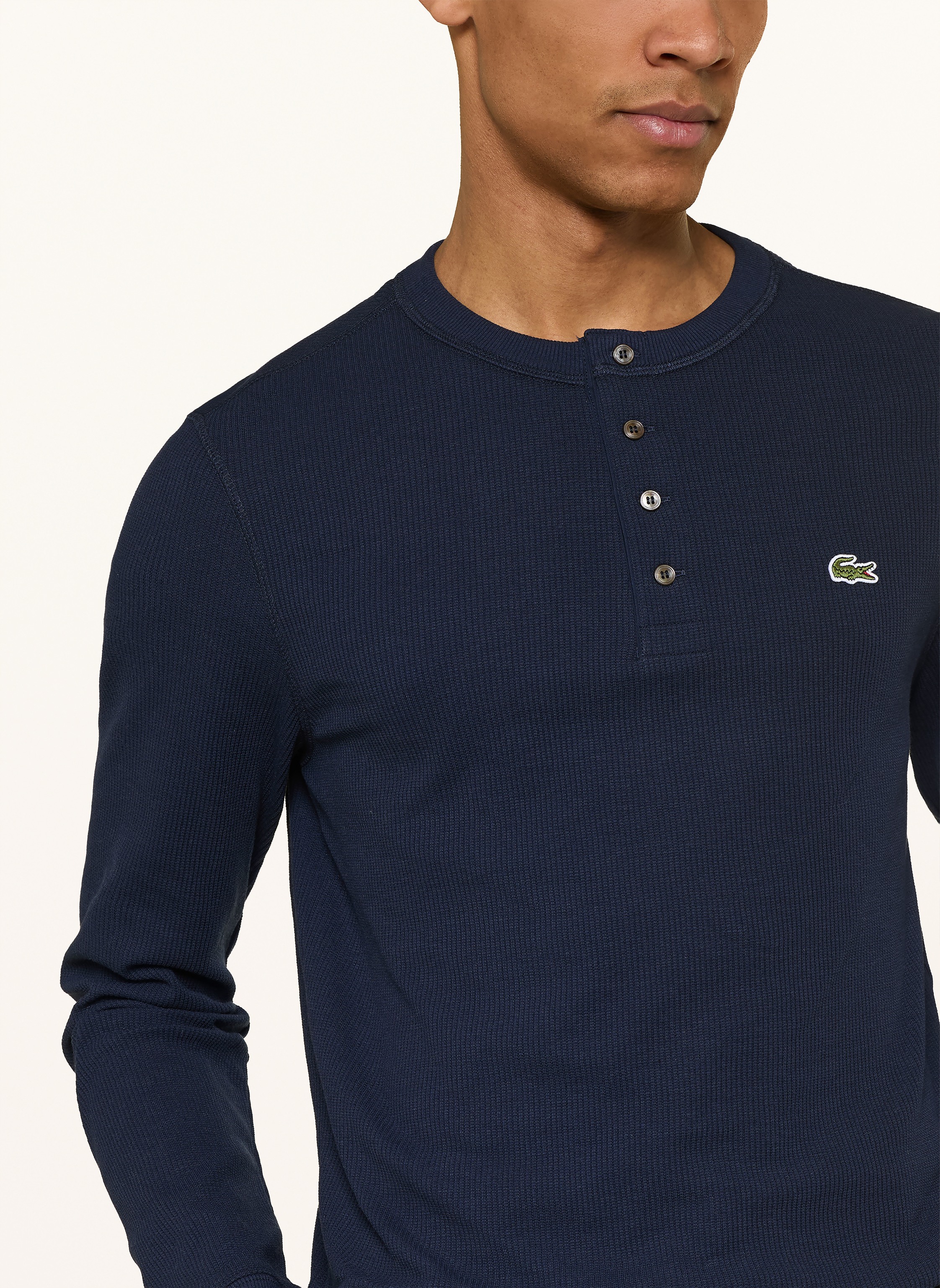 Thumbnail - Lacoste Henley-Shirt blau