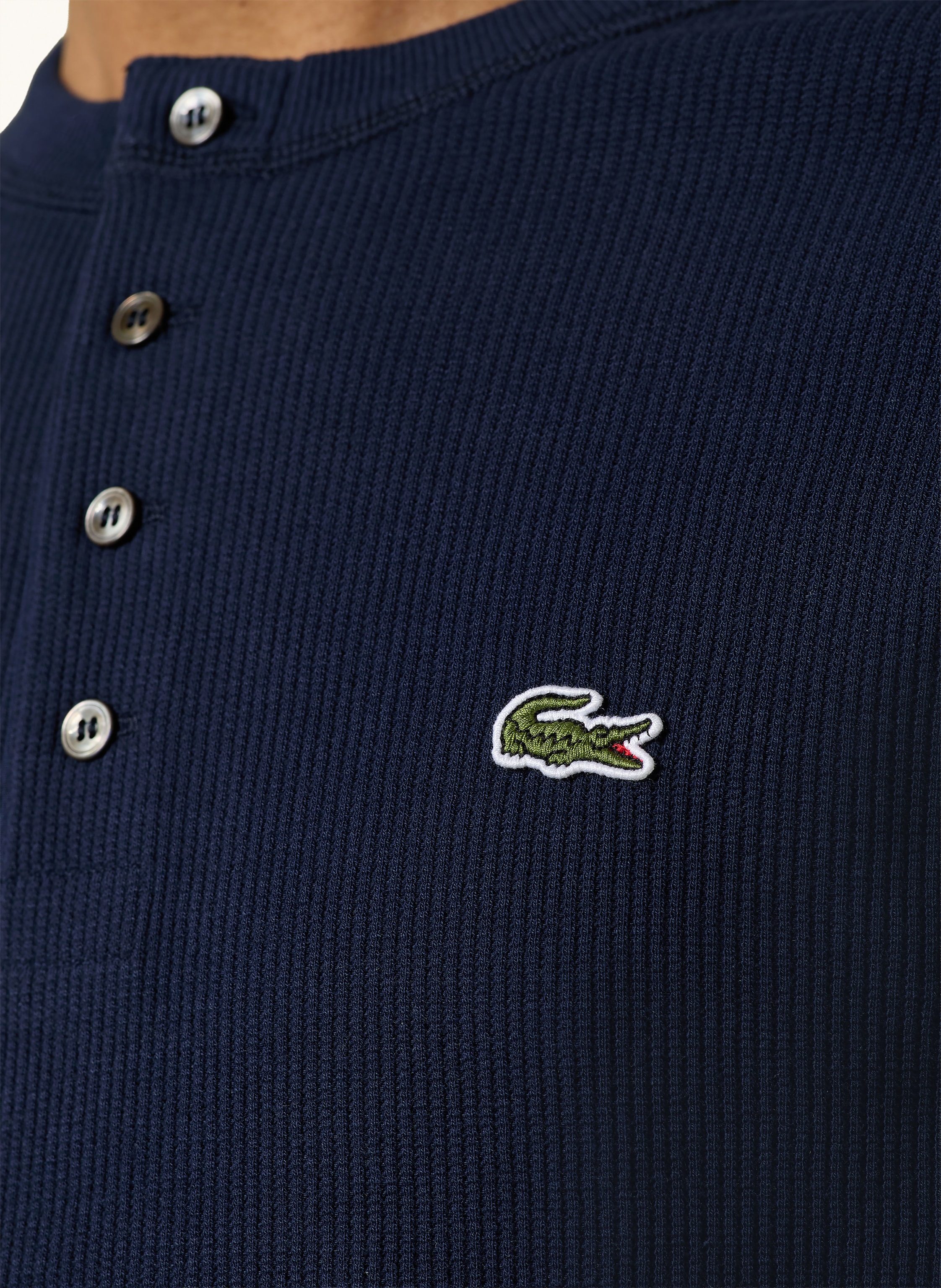 Thumbnail - Lacoste Henley-Shirt blau