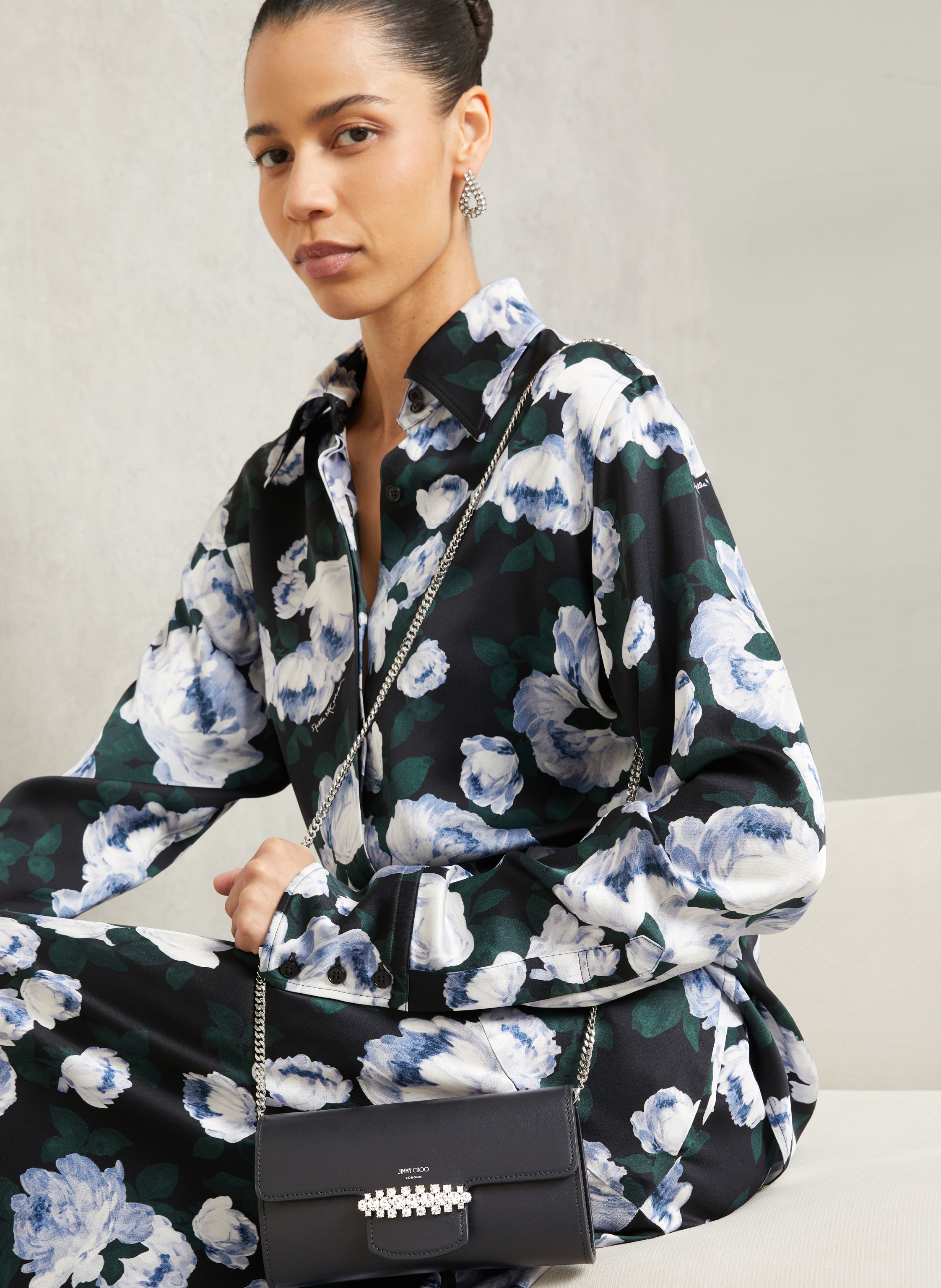 Thumbnail - Jimmy Choo Geldbörse Bing Zum Umhängen schwarz