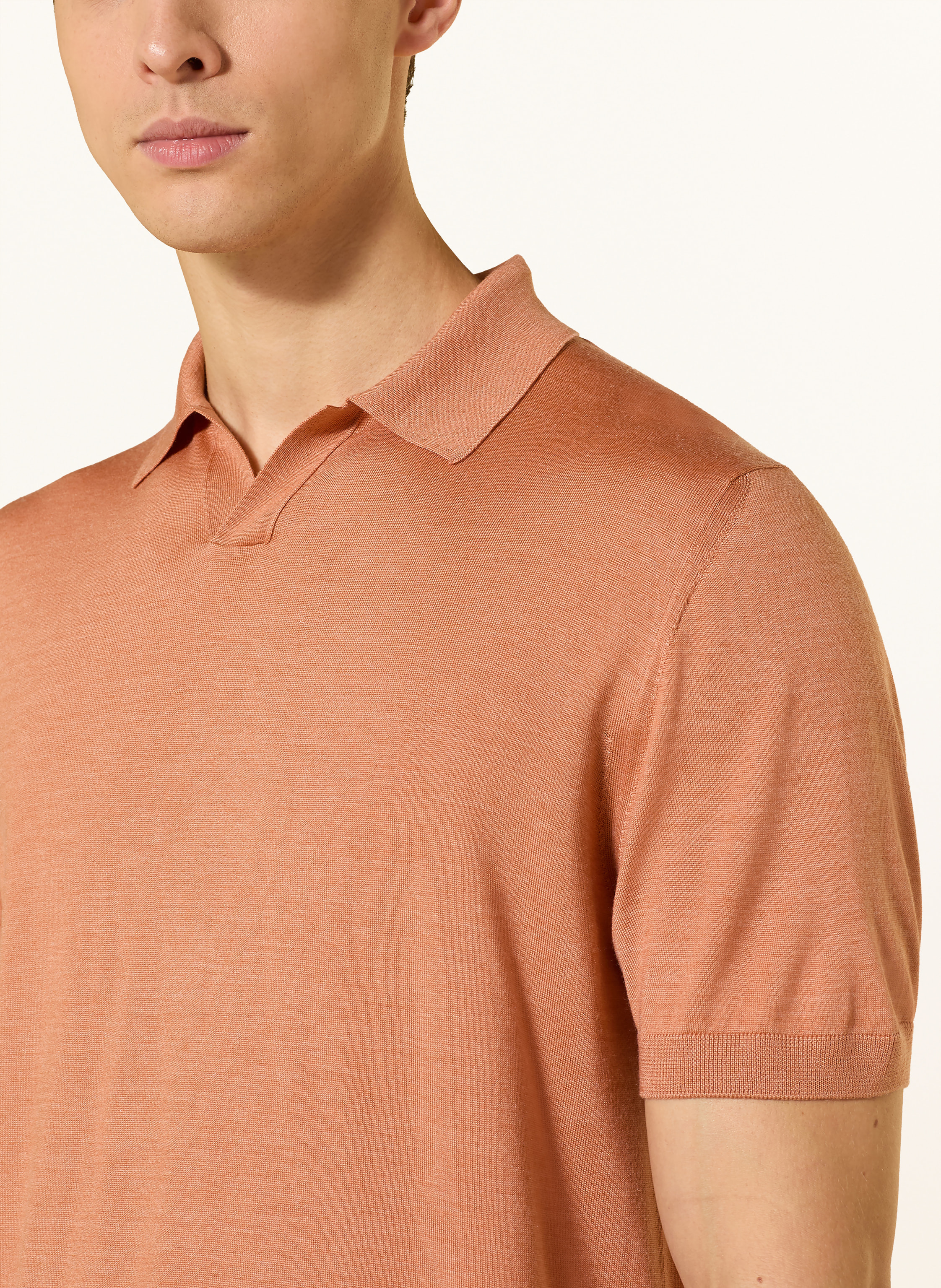 Thumbnail - Paul & Shark Strick-Poloshirt Mit Seide orange