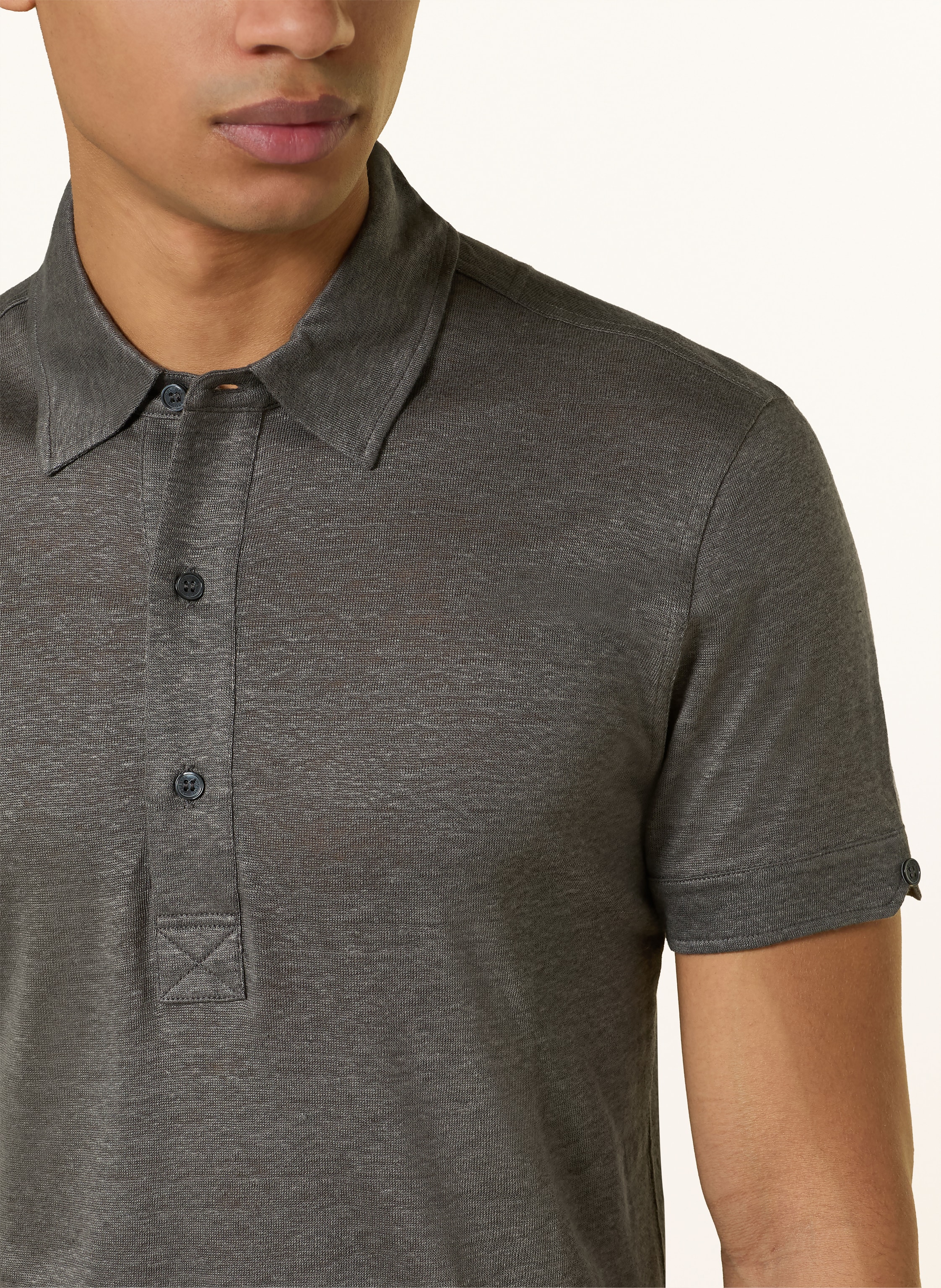 Thumbnail - Orlebar Brown Jersey-Poloshirt Sebastian Aus Leinen grau