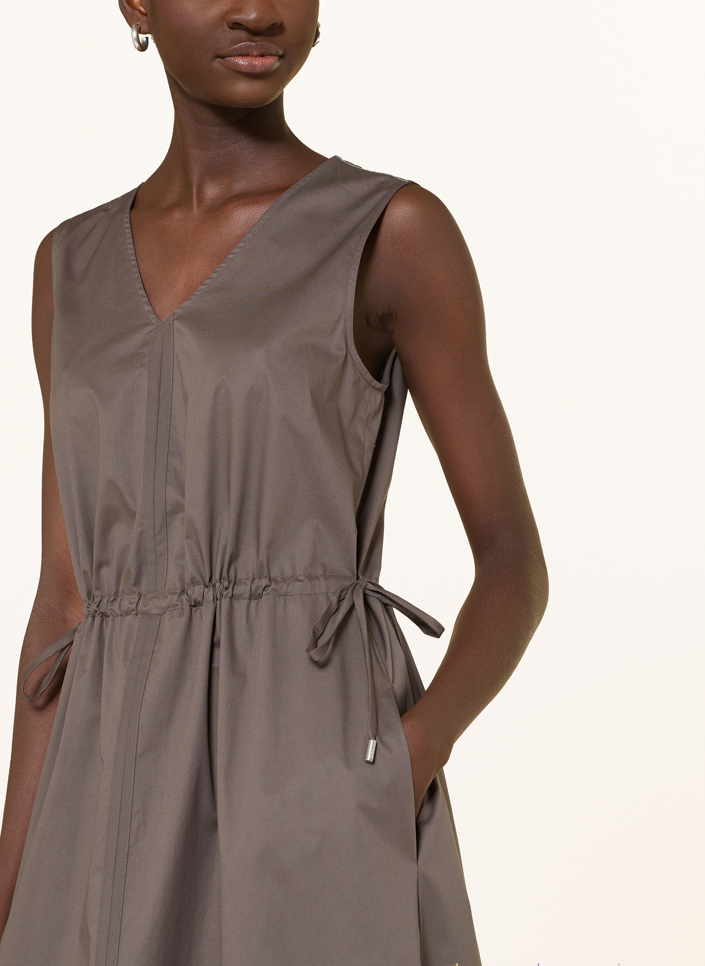 Thumbnail - Peserico Kleid Mit Schmucksteinen braun