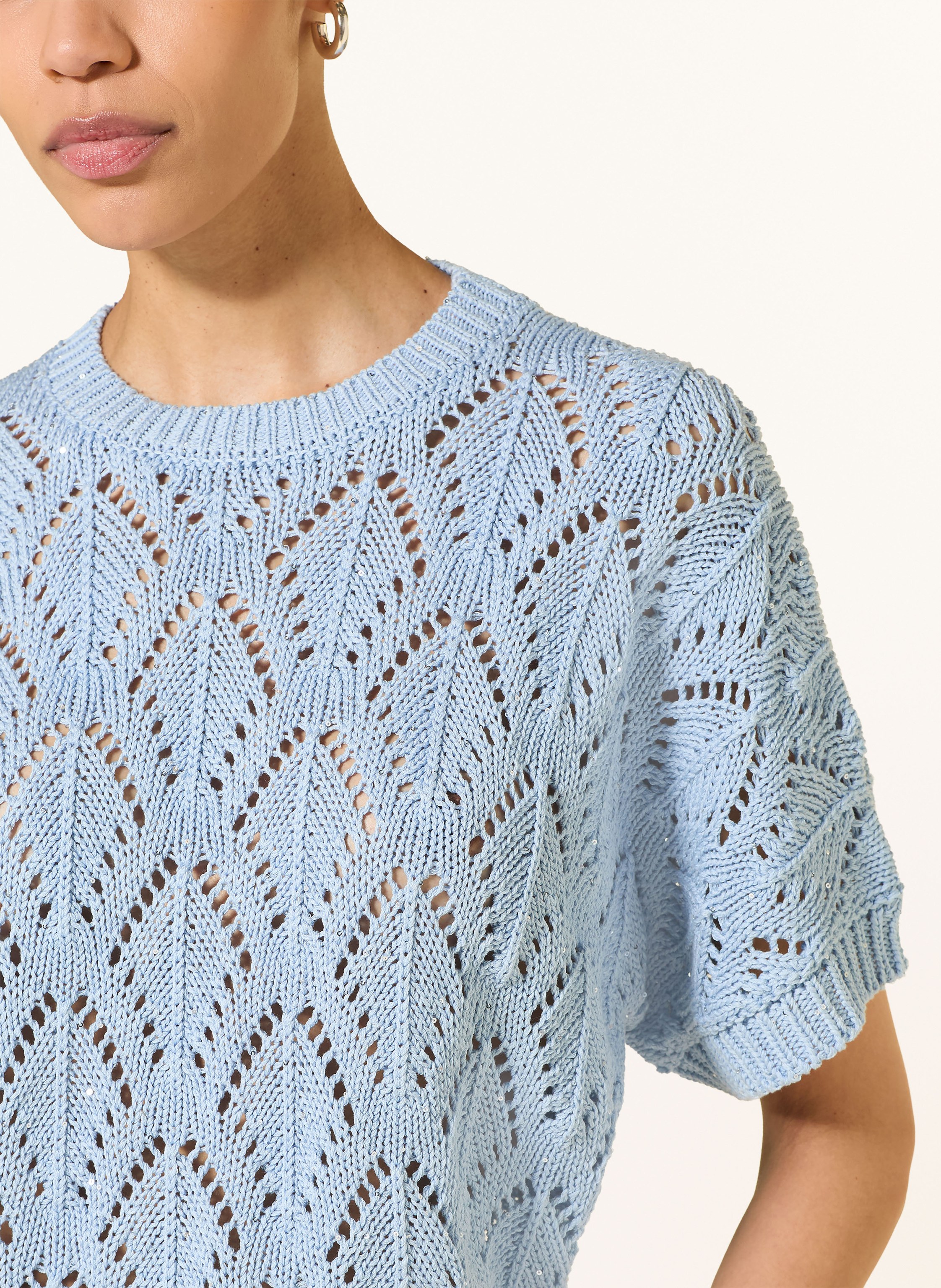 Thumbnail - Peserico Strickshirt Mit Pailletten blau