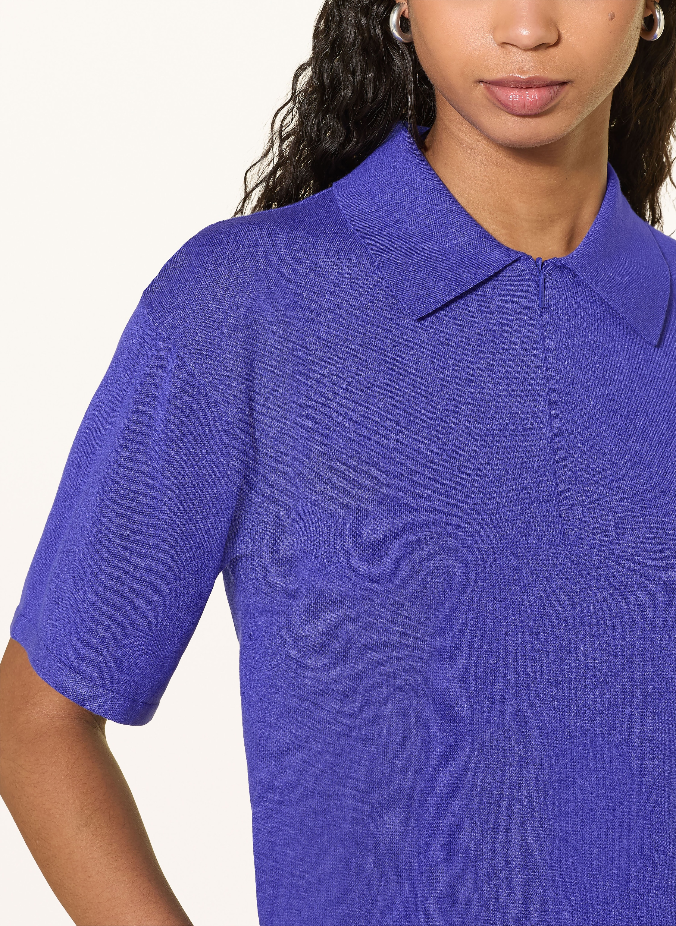 Thumbnail - Calvin Klein Strick-Poloshirt Snowy blau