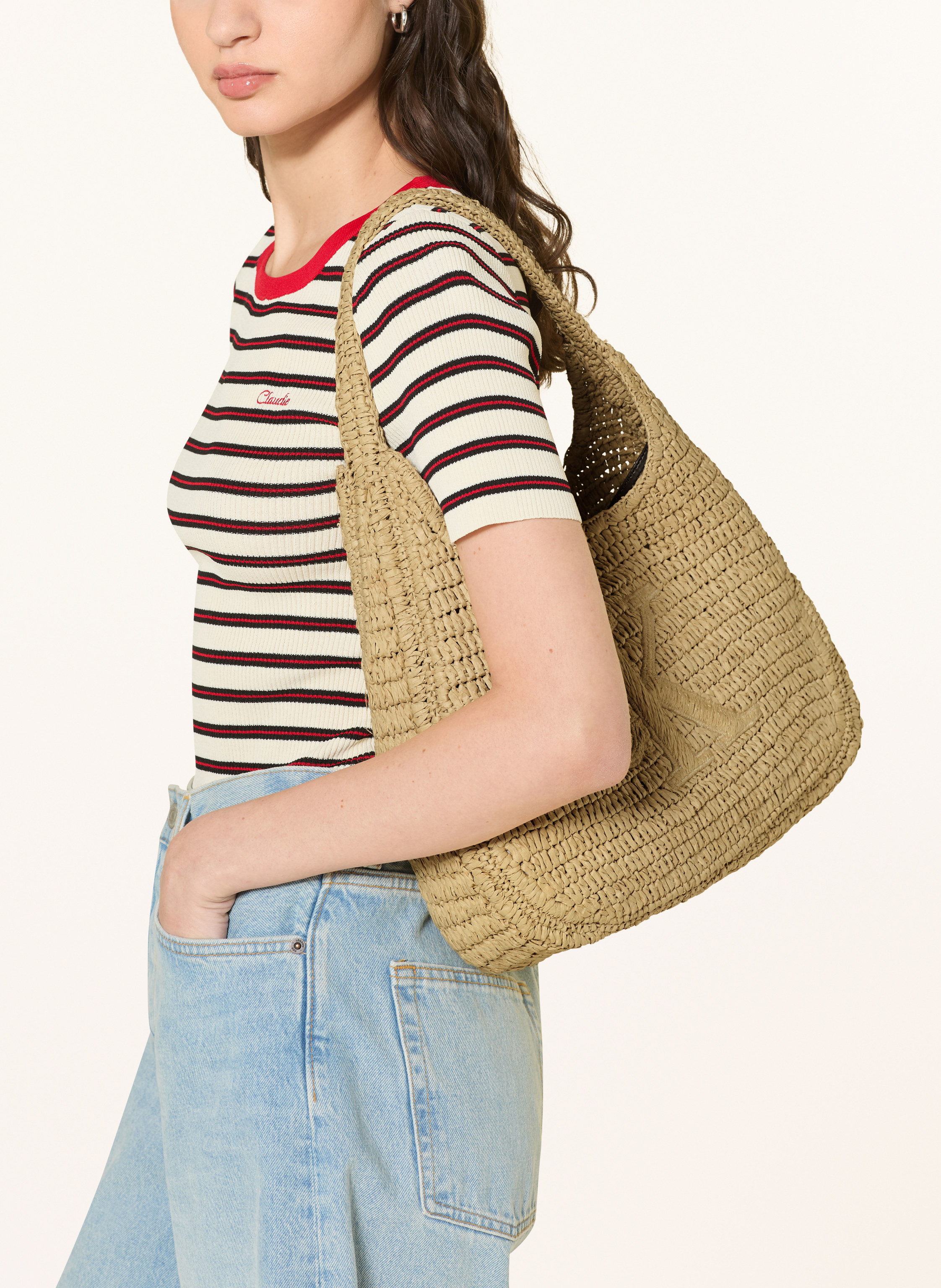 Thumbnail - Calvin Klein Beuteltasche Mit Pouch beige