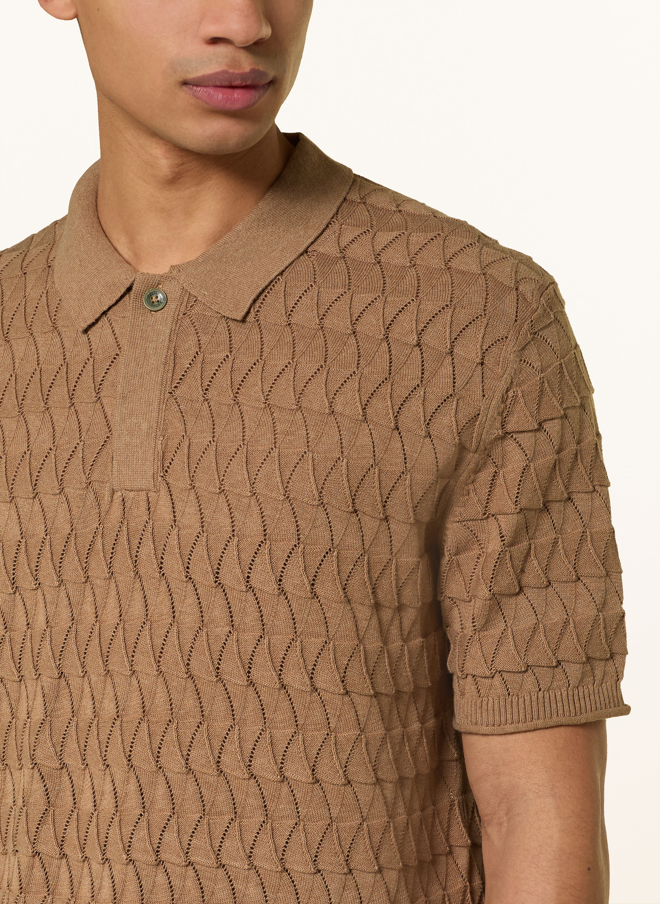 Thumbnail - Scotch & Soda Strick-Poloshirt Regular Fit braun