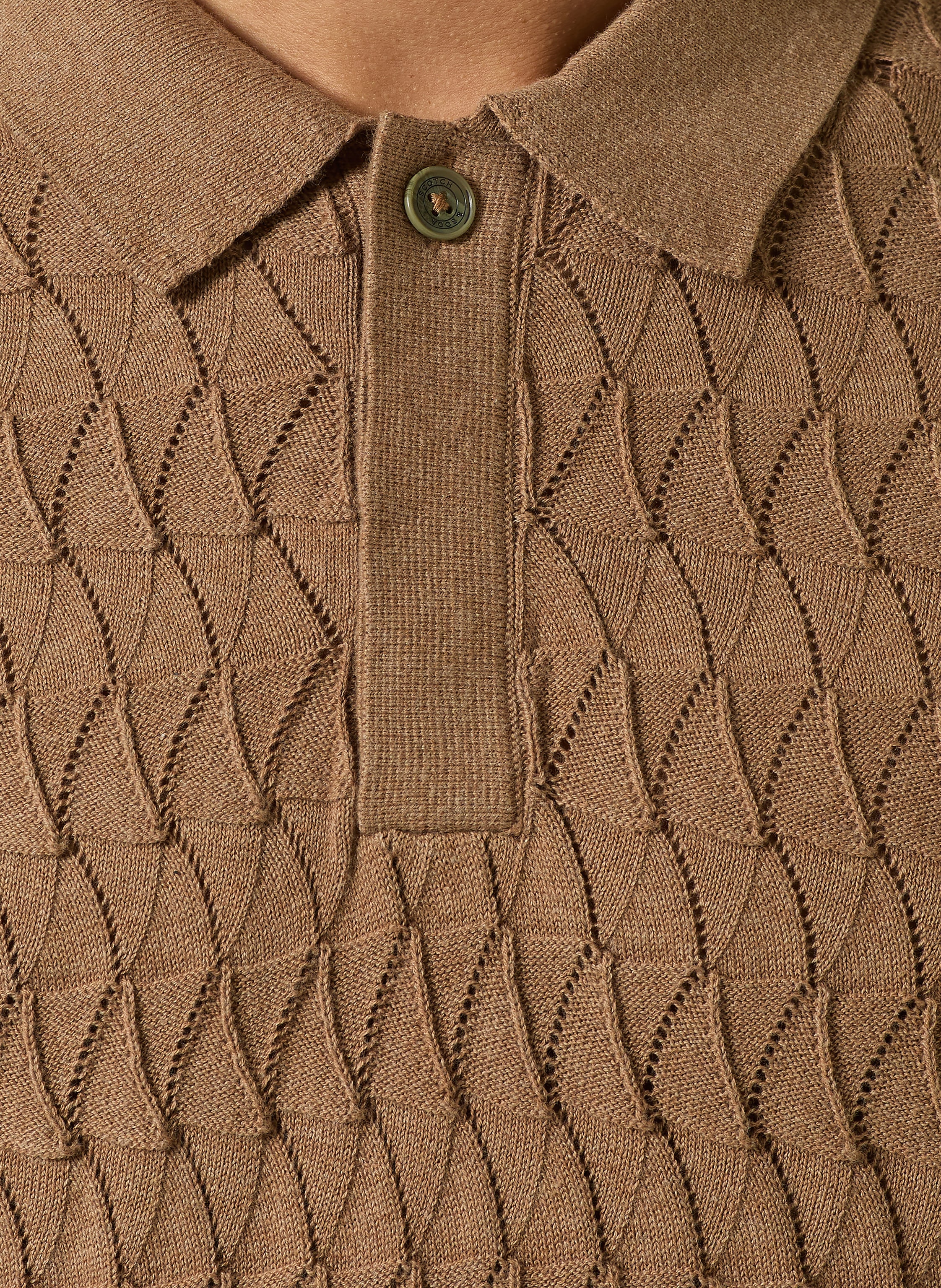 Thumbnail - Scotch & Soda Strick-Poloshirt Regular Fit braun