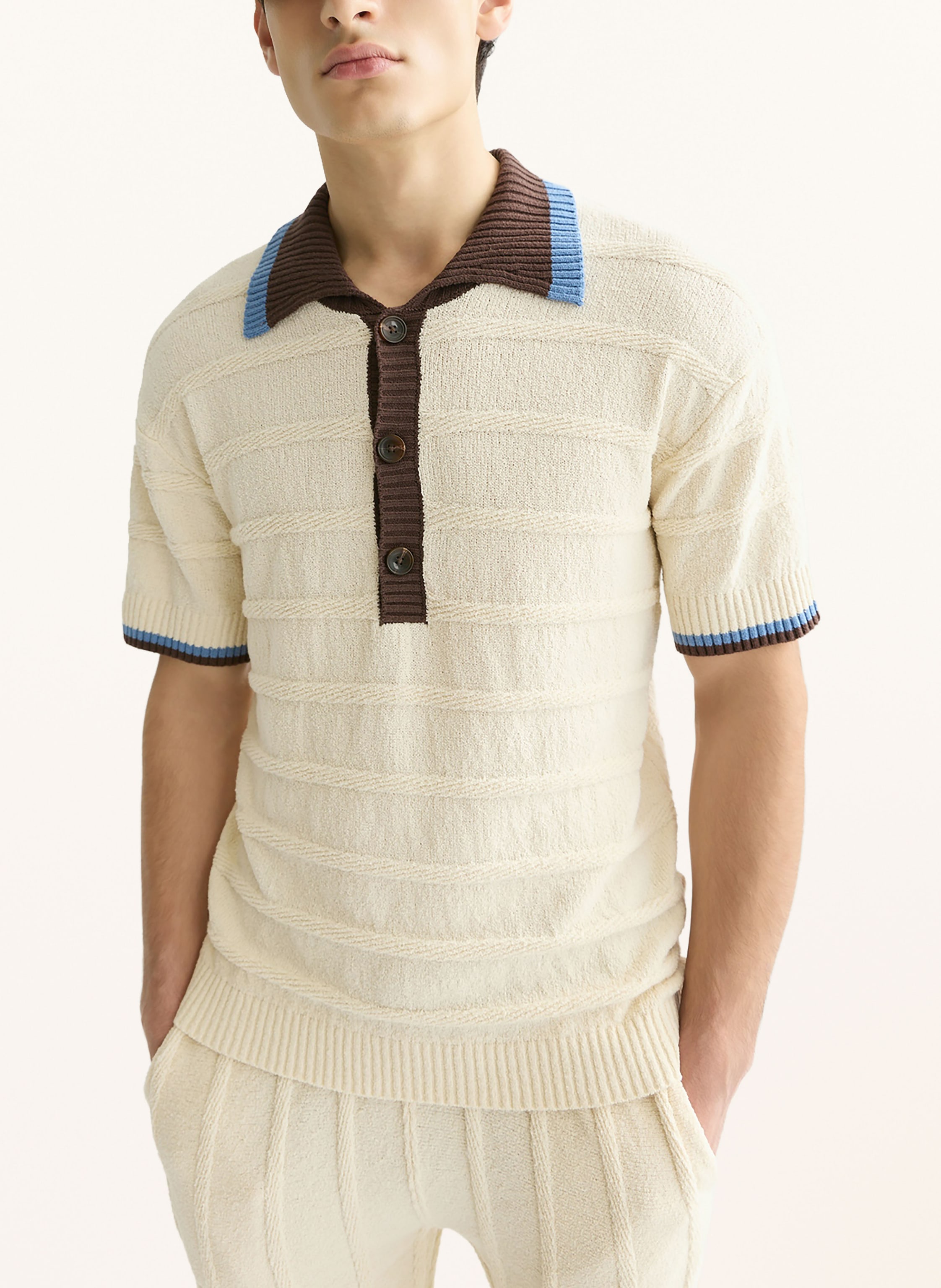 Thumbnail - Scotch & Soda Strick-Poloshirt Loose Fit weiss