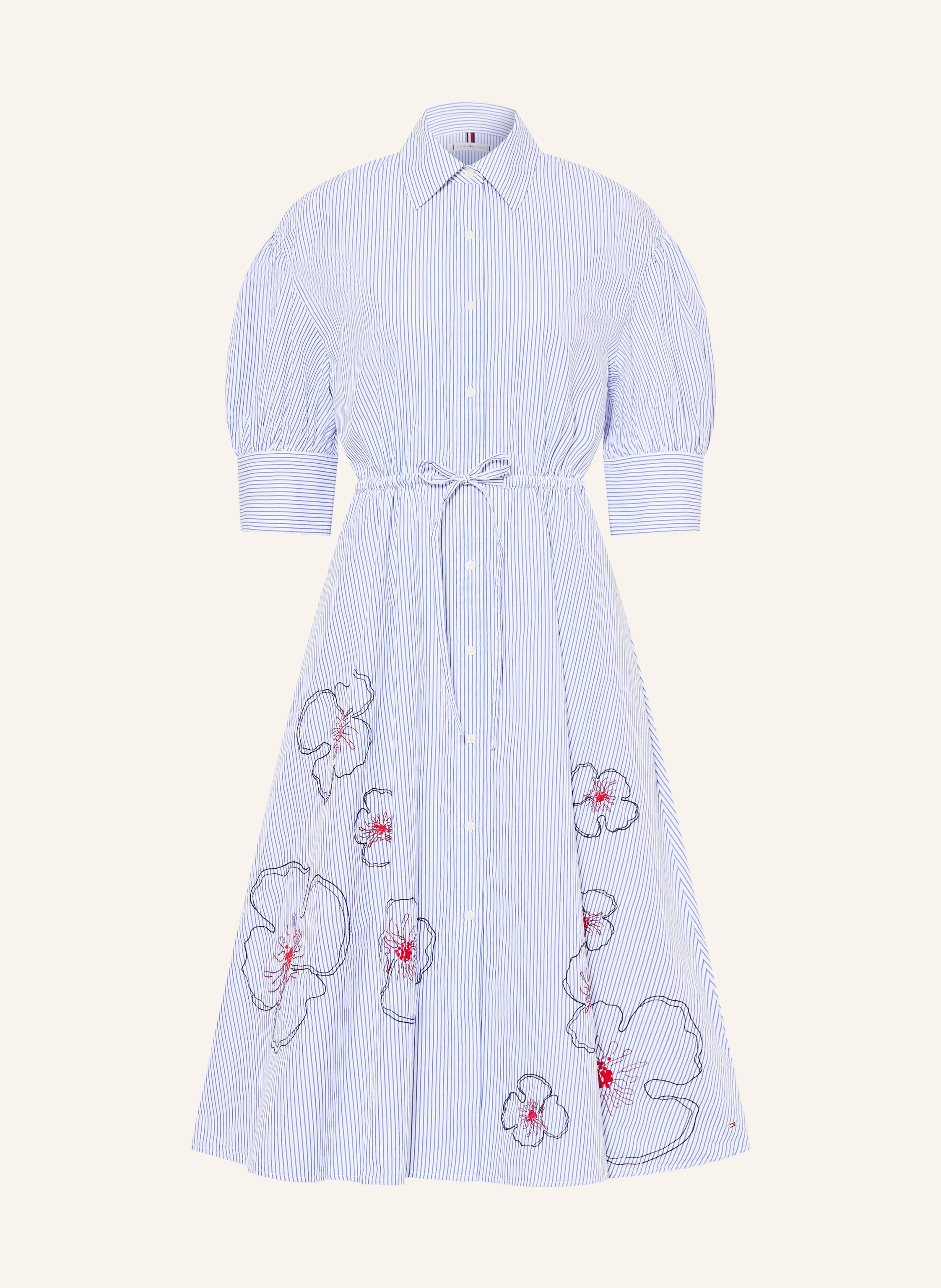 Tommy Hilfiger Hemdblusenkleid Mit 3/4-Arm blau