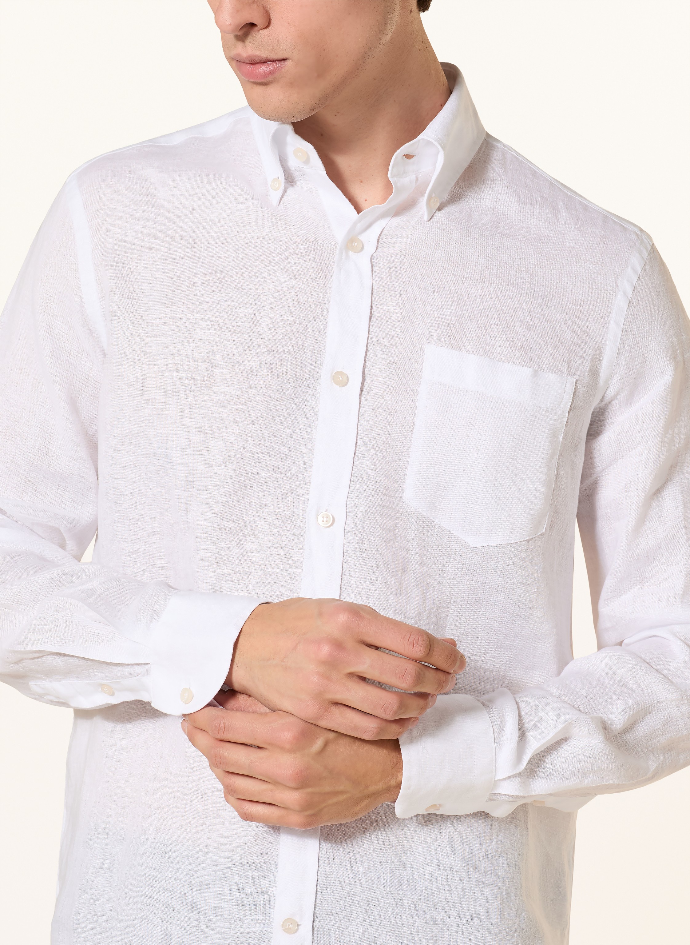 Thumbnail - Paul & Shark Leinenhemd Regular Fit weiss