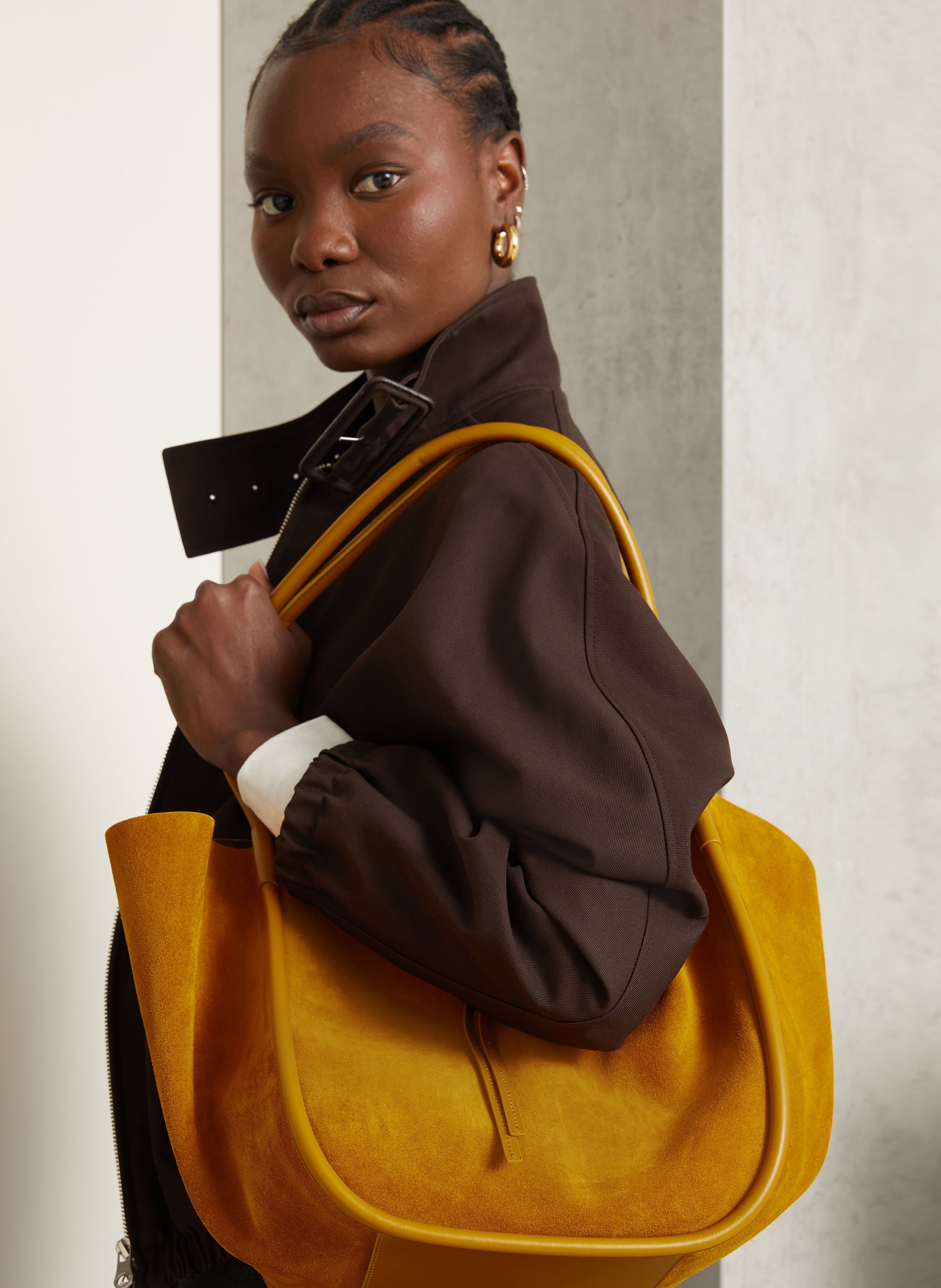 Thumbnail - Proenza Schouler Shopper Ruched Large Mit Pouch braun