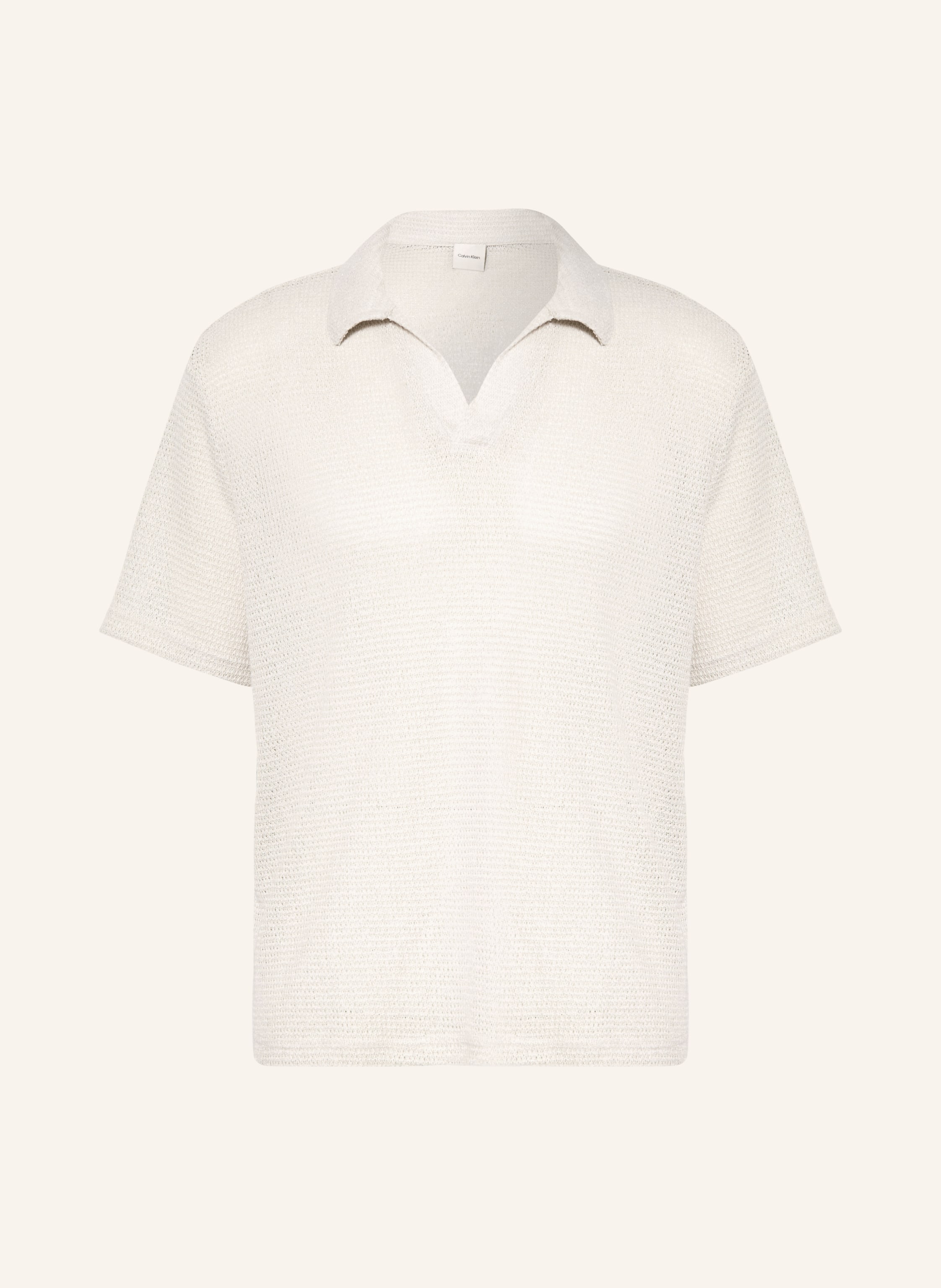 Calvin Klein Strick-Poloshirt beige